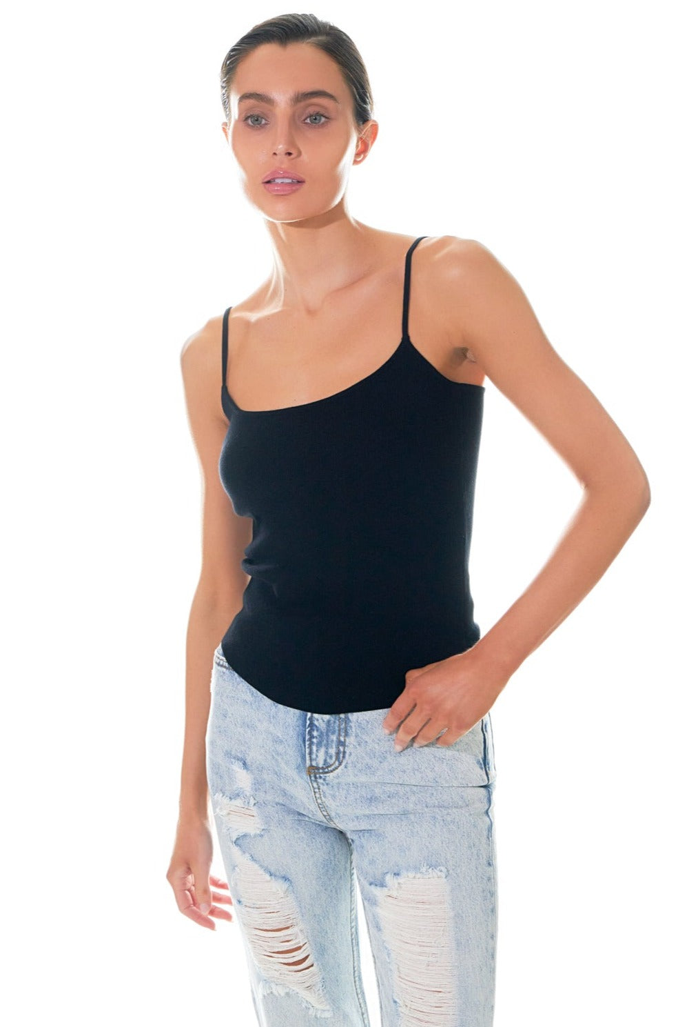 Round Hem Knit Tank Top