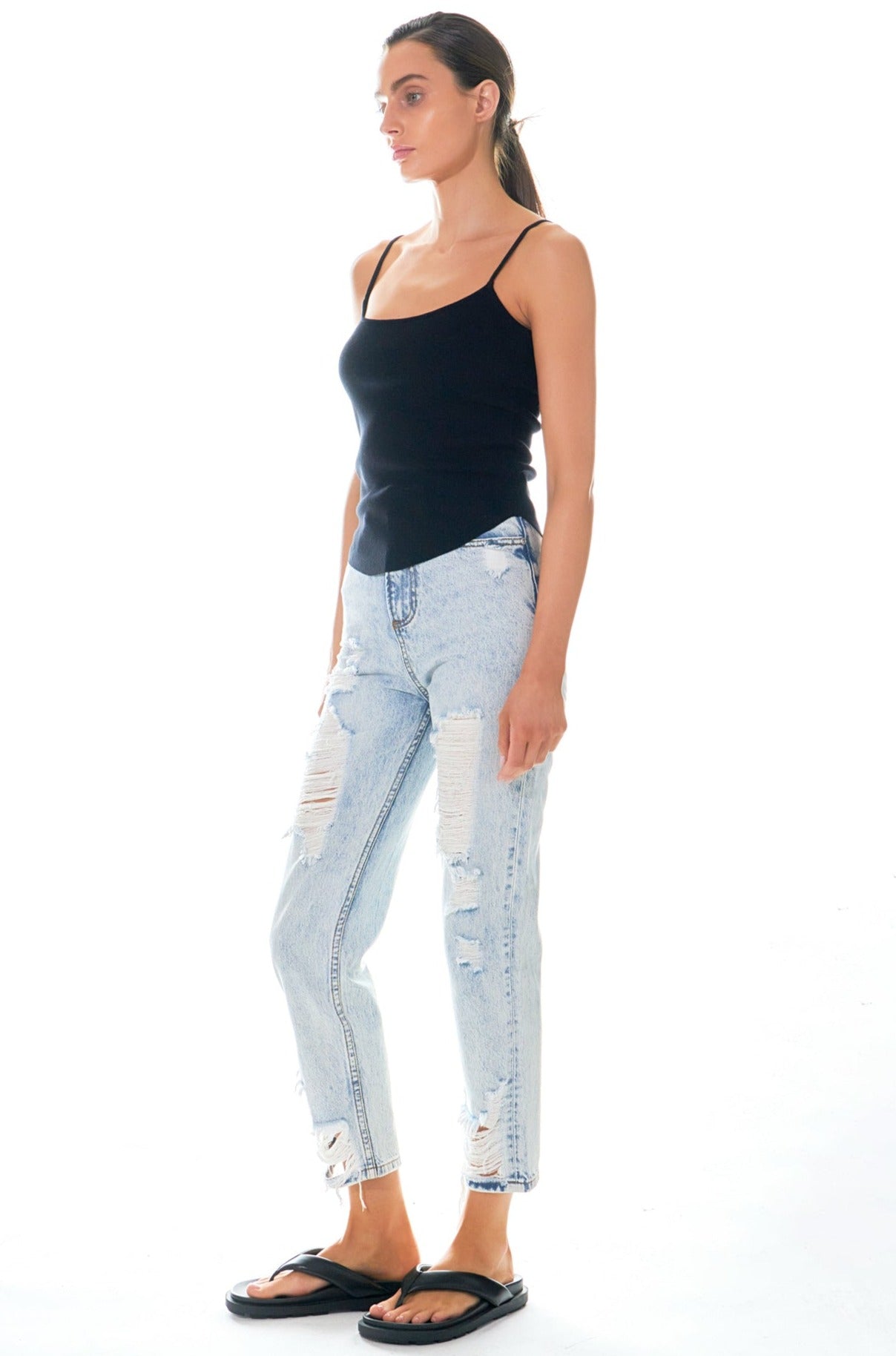 Round Hem Knit Tank Top