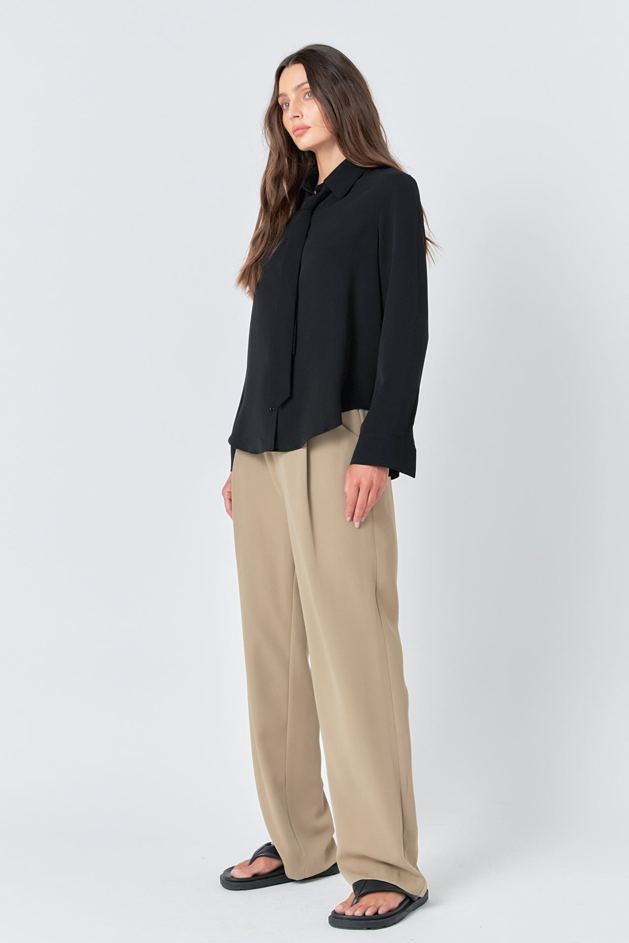 Wide Leg High Waisted Trouser