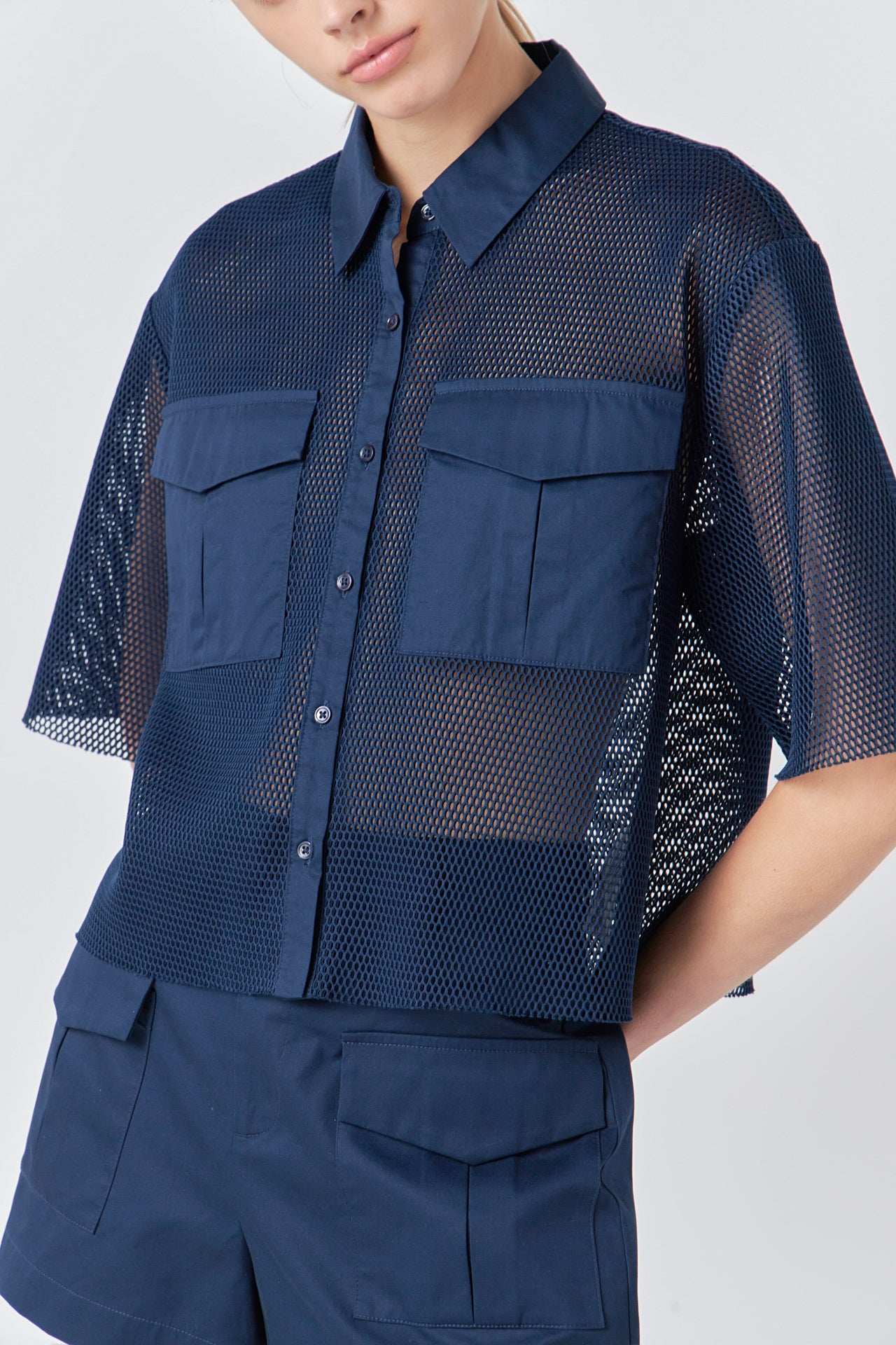 Mesh Net Top with Pockets