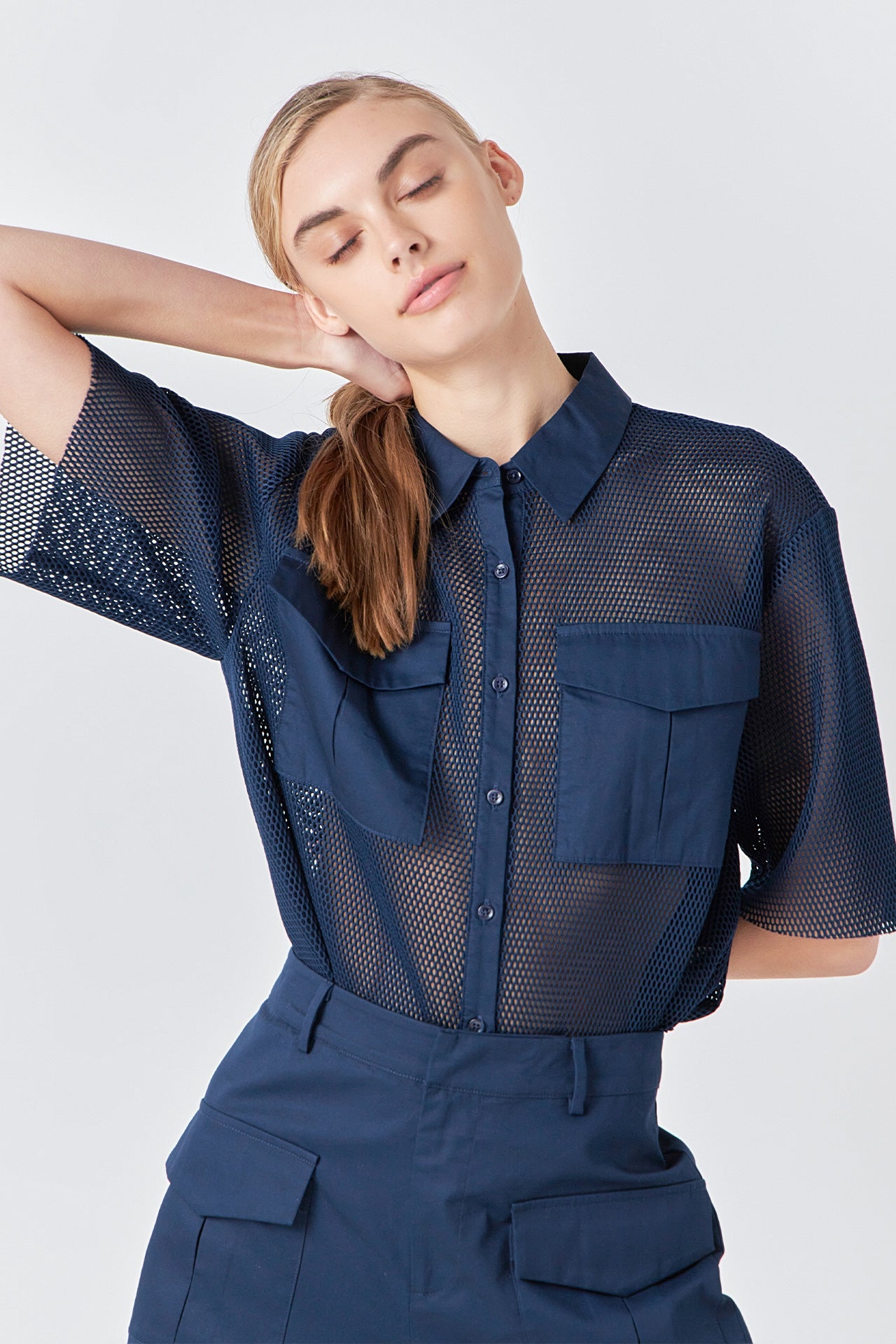 Mesh Net Top with Pockets