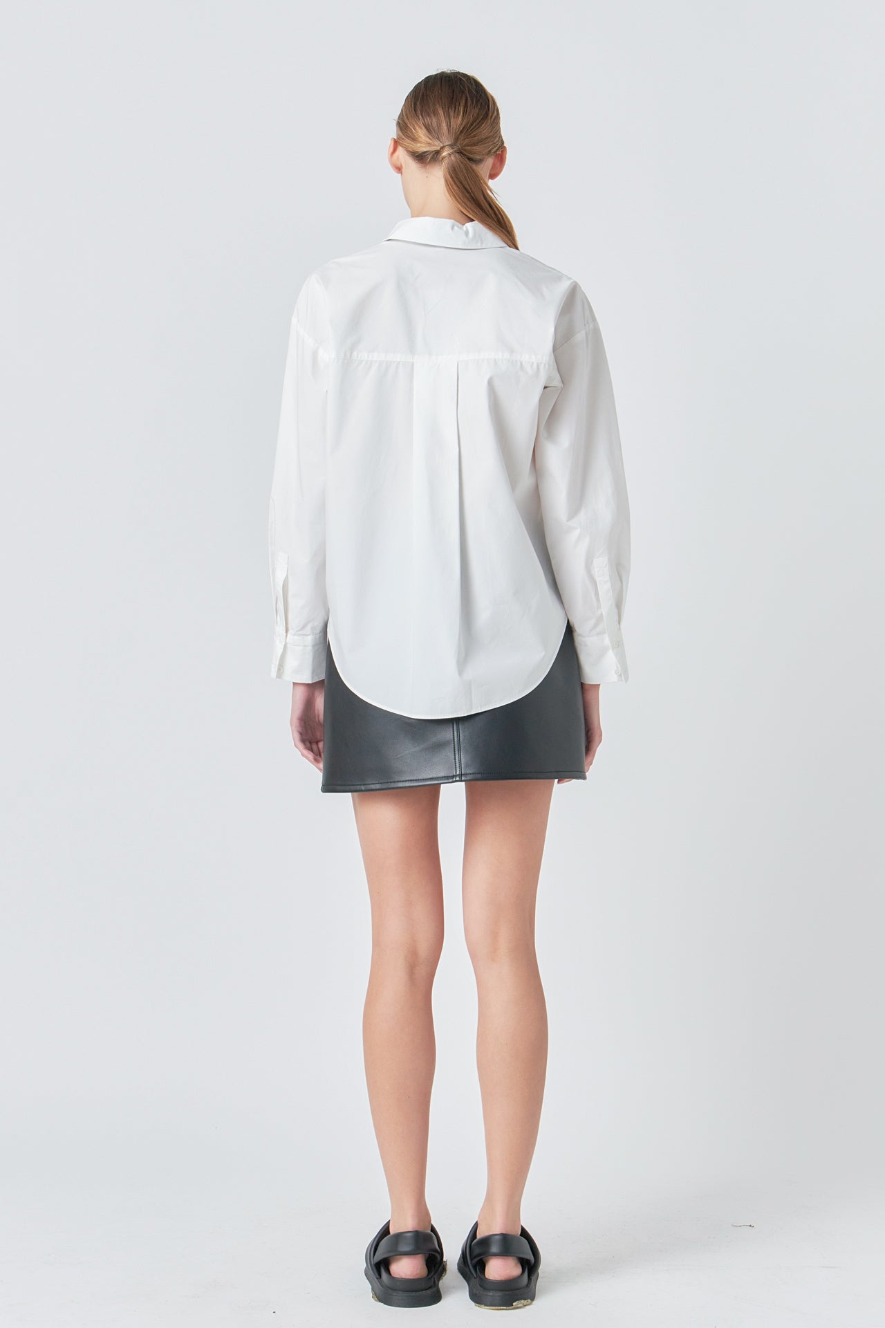 A-Line Faux Leather Mini Skirt