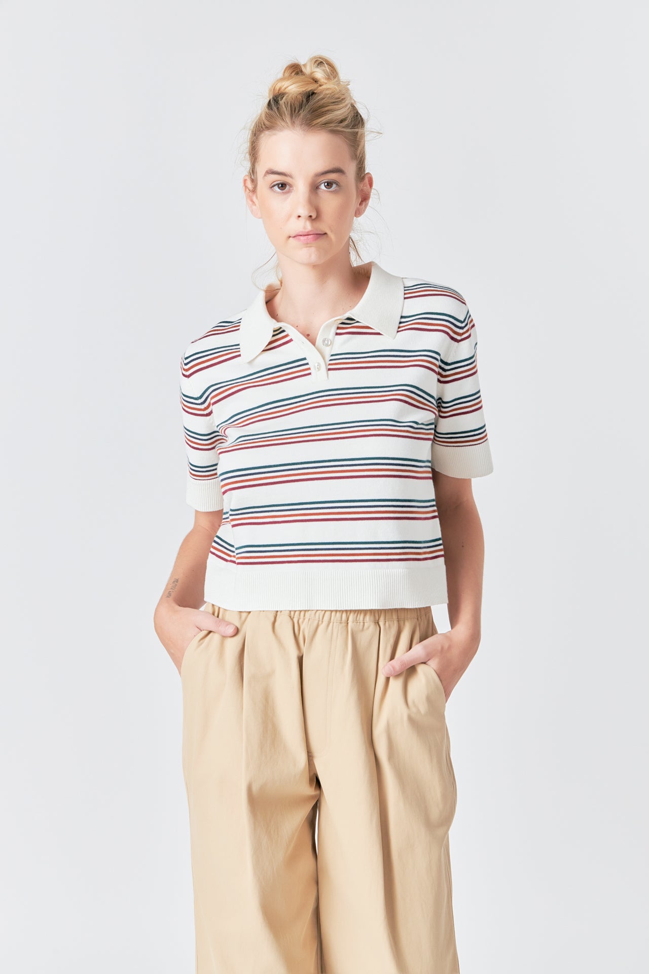 Striped Polo Knit Shirt