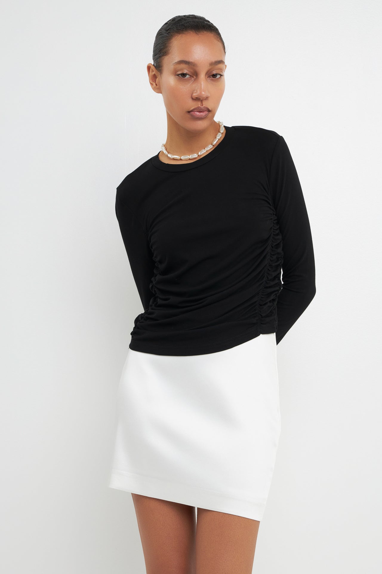 Sale of Ruched Side Knit Top