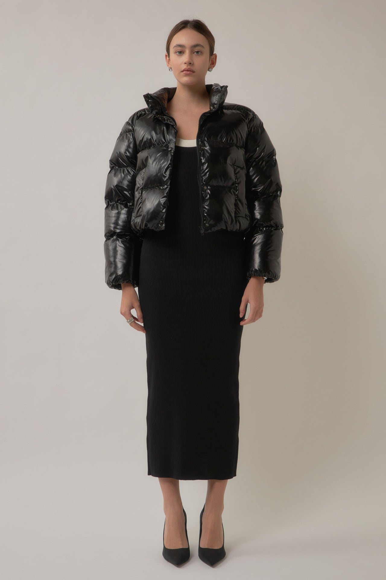 GREY LAB-Cropped Puffer Jacket-JACKETS available at Objectrare