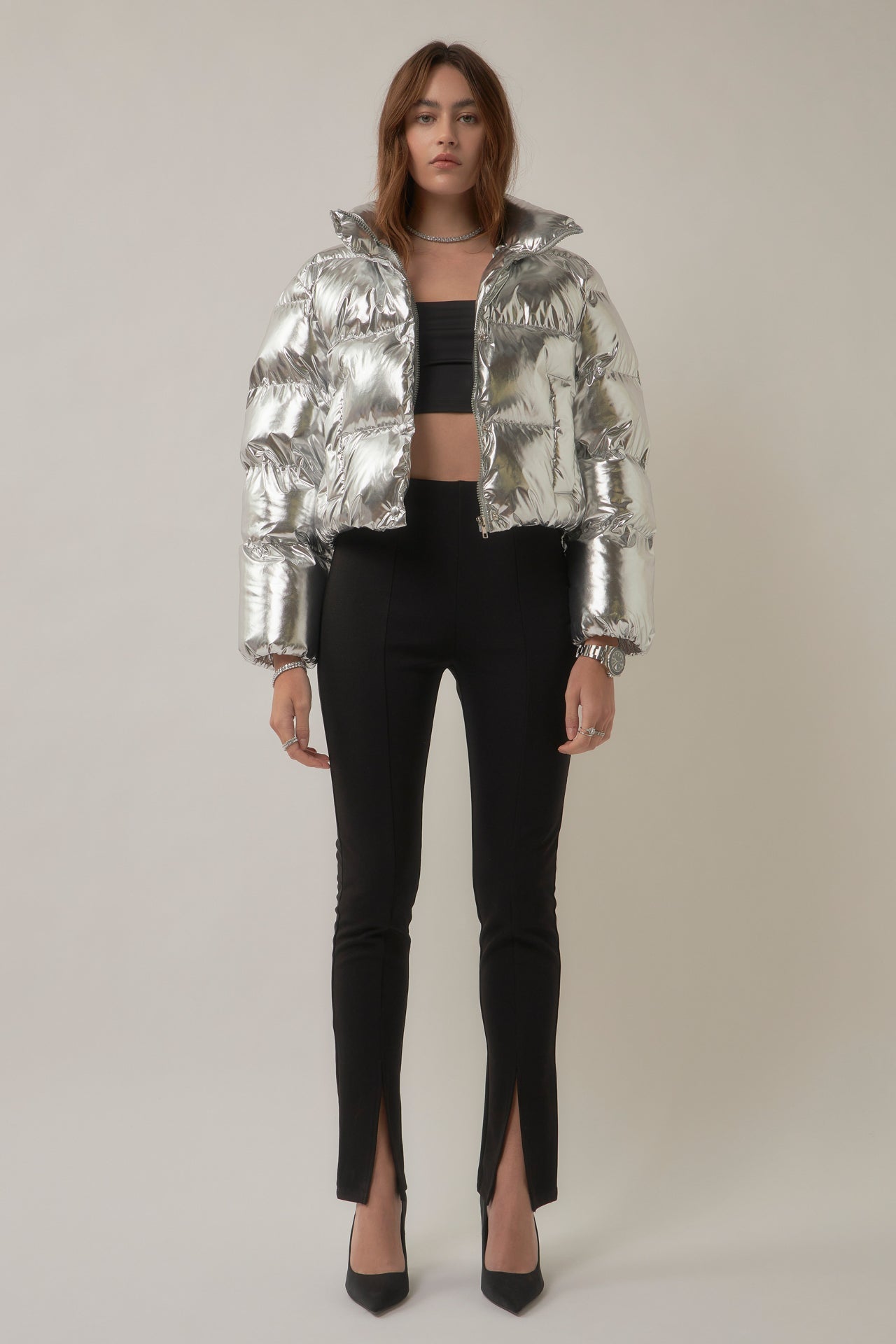 GREY LAB-Cropped Puffer Jacket-JACKETS available at Objectrare