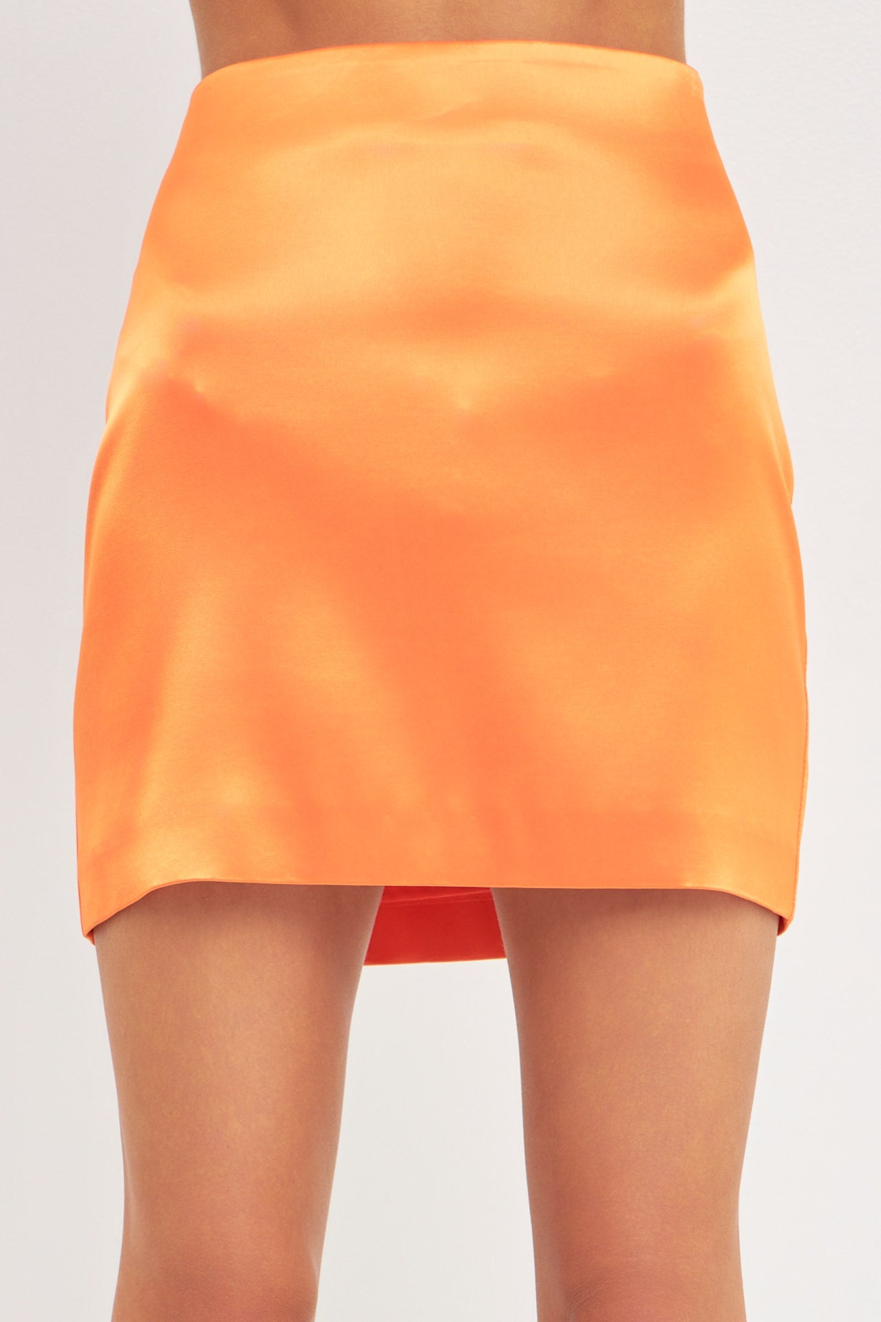 Solid Satin Fit Mini Skirt