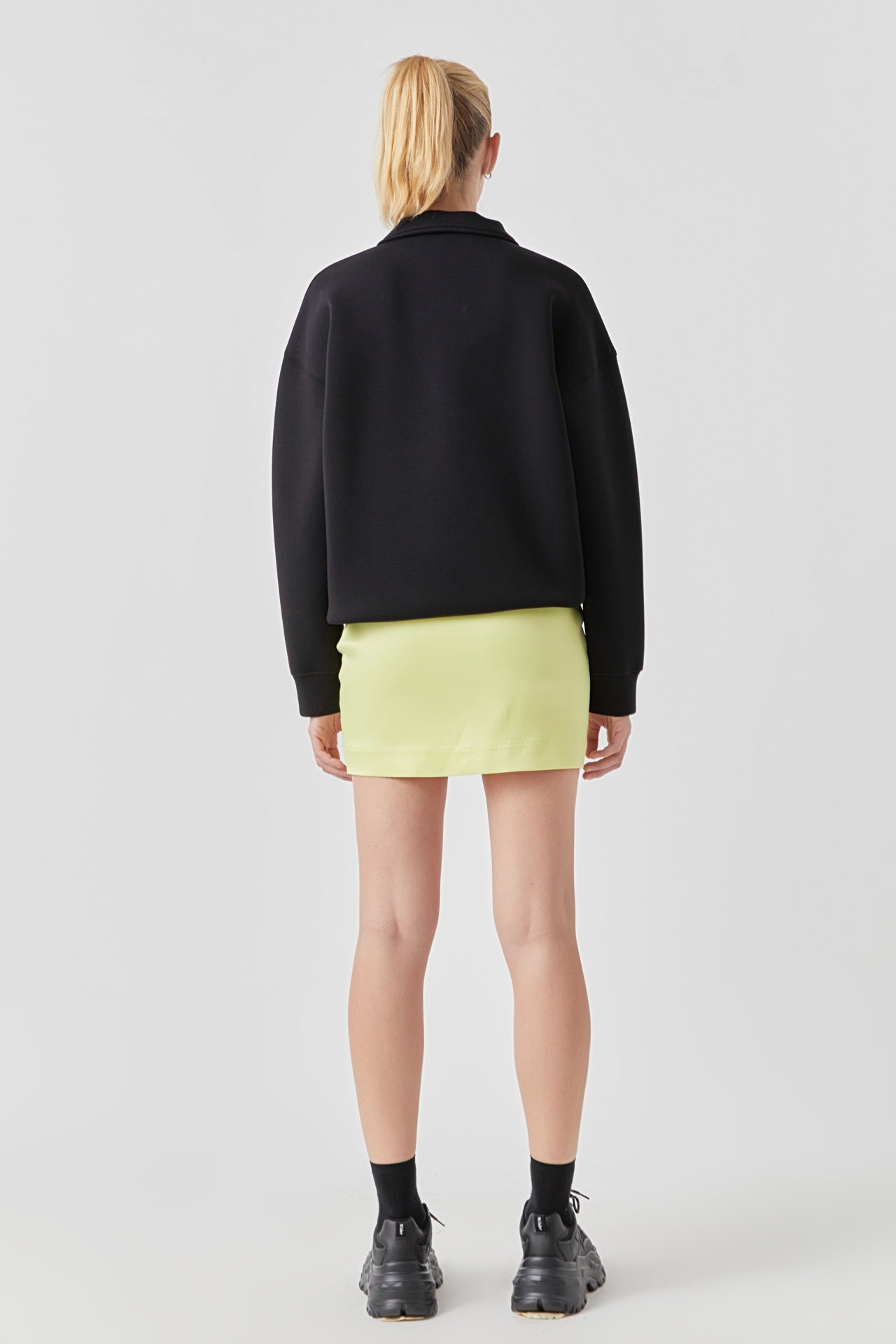 Solid Satin Fit Mini Skirt