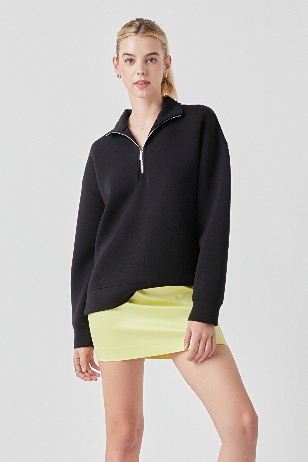 Solid Satin Fit Mini Skirt