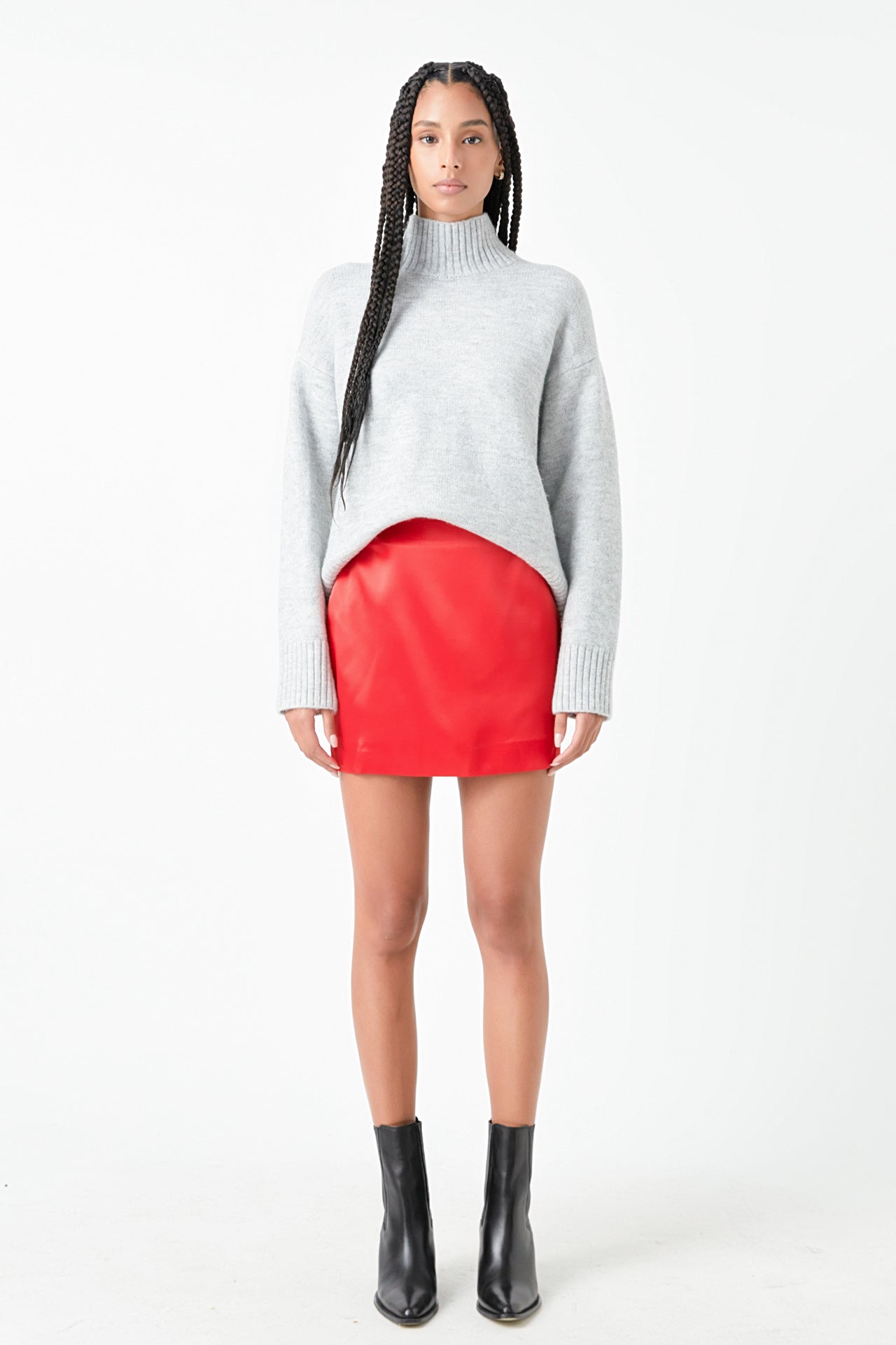 Solid Satin Fit Mini Skirt