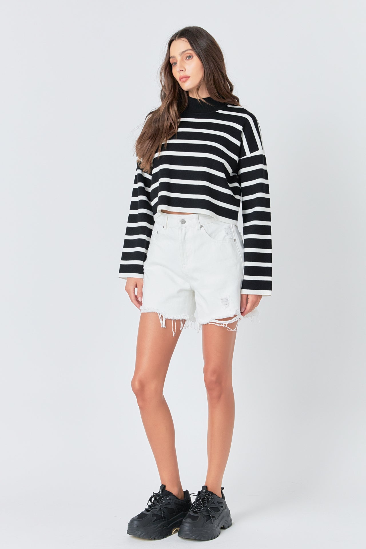 Striped Cropped Sweater