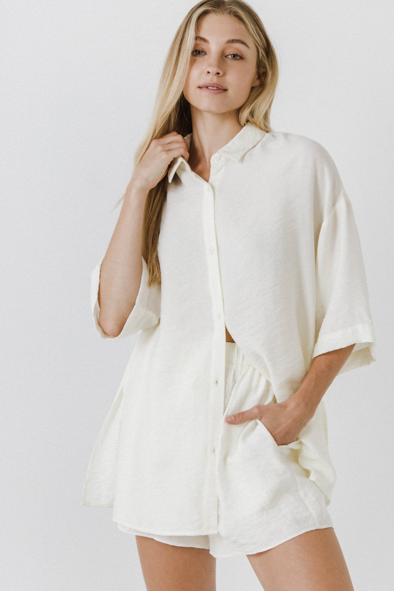 Oversized Linen Button Up Shirt