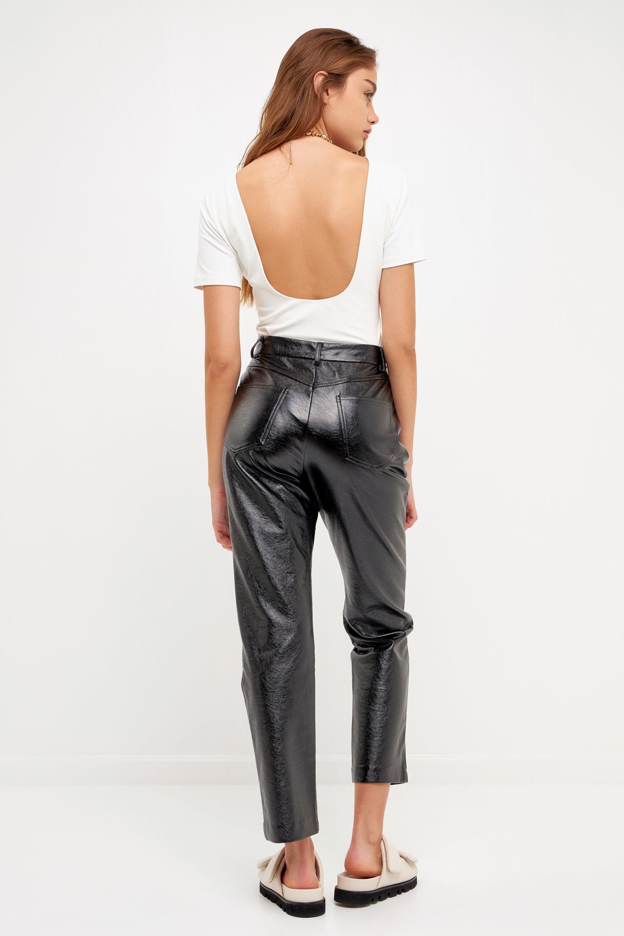 GREY LAB-Scoop Back Bodysuit-TOPS available at Objectrare