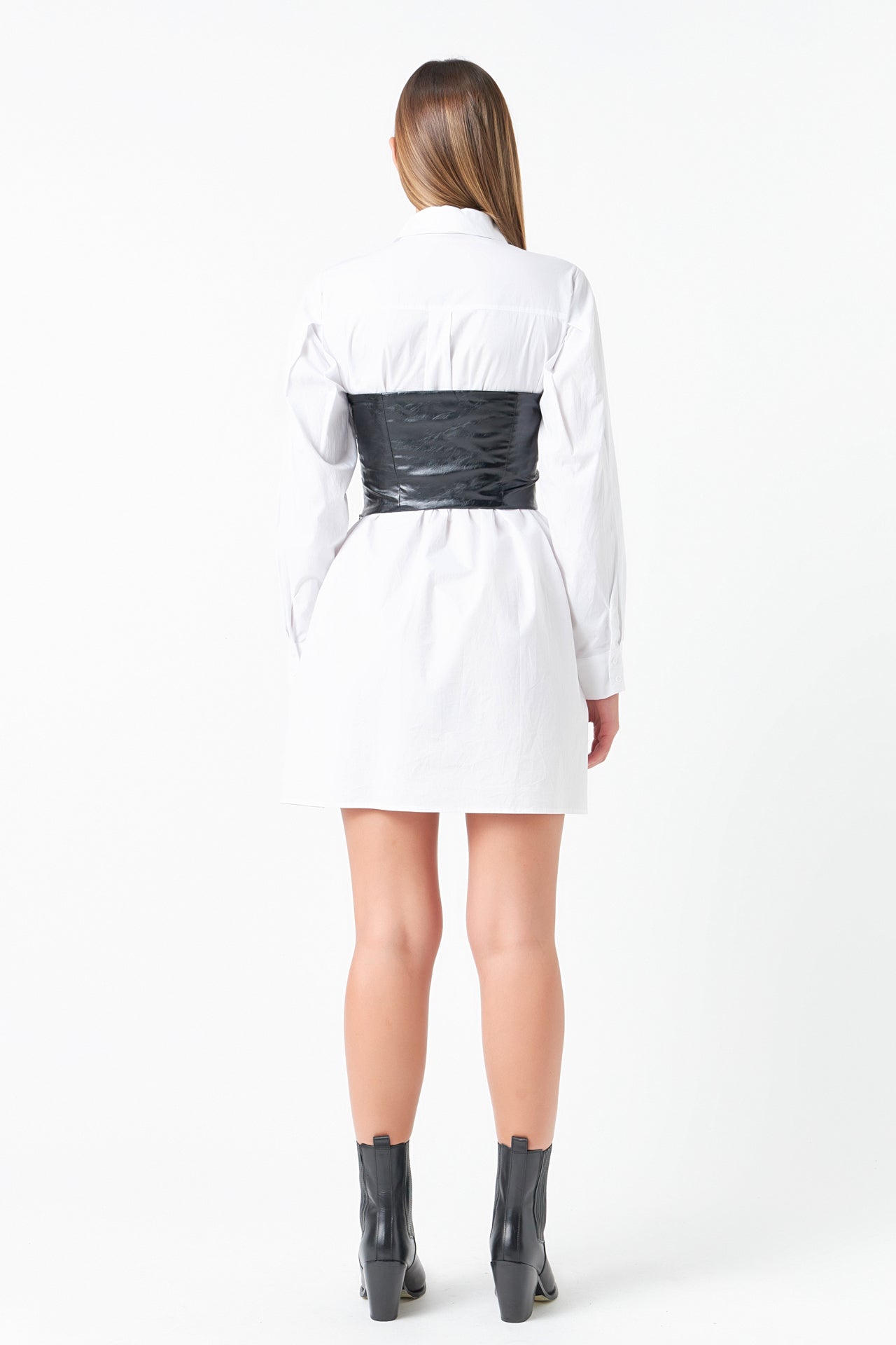 Cropped Pu Bustier Top