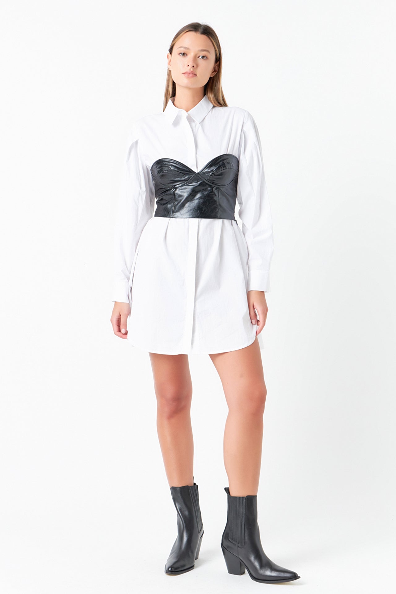 Cropped Pu Bustier Top