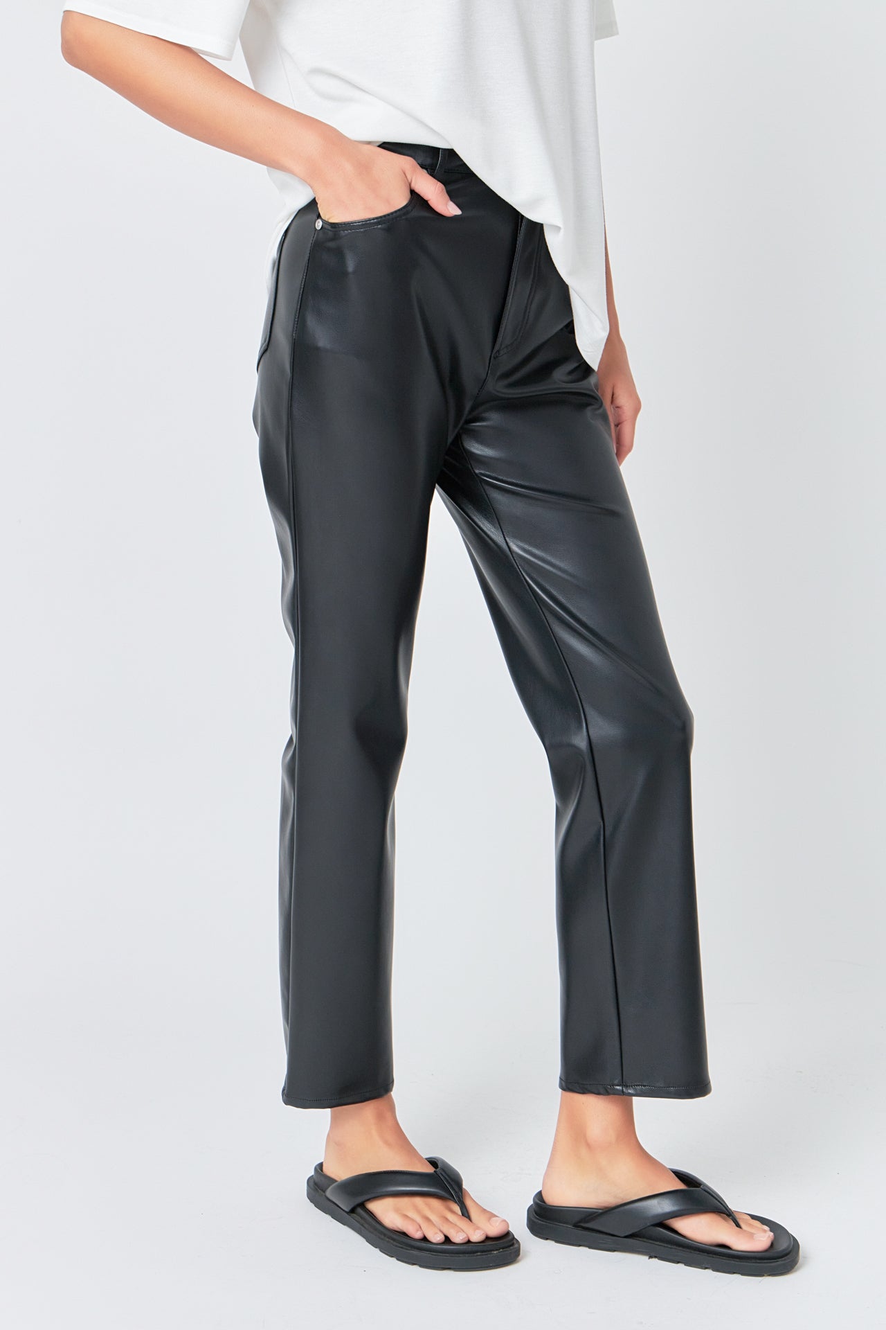 High-Waisted Faux Leather Pants