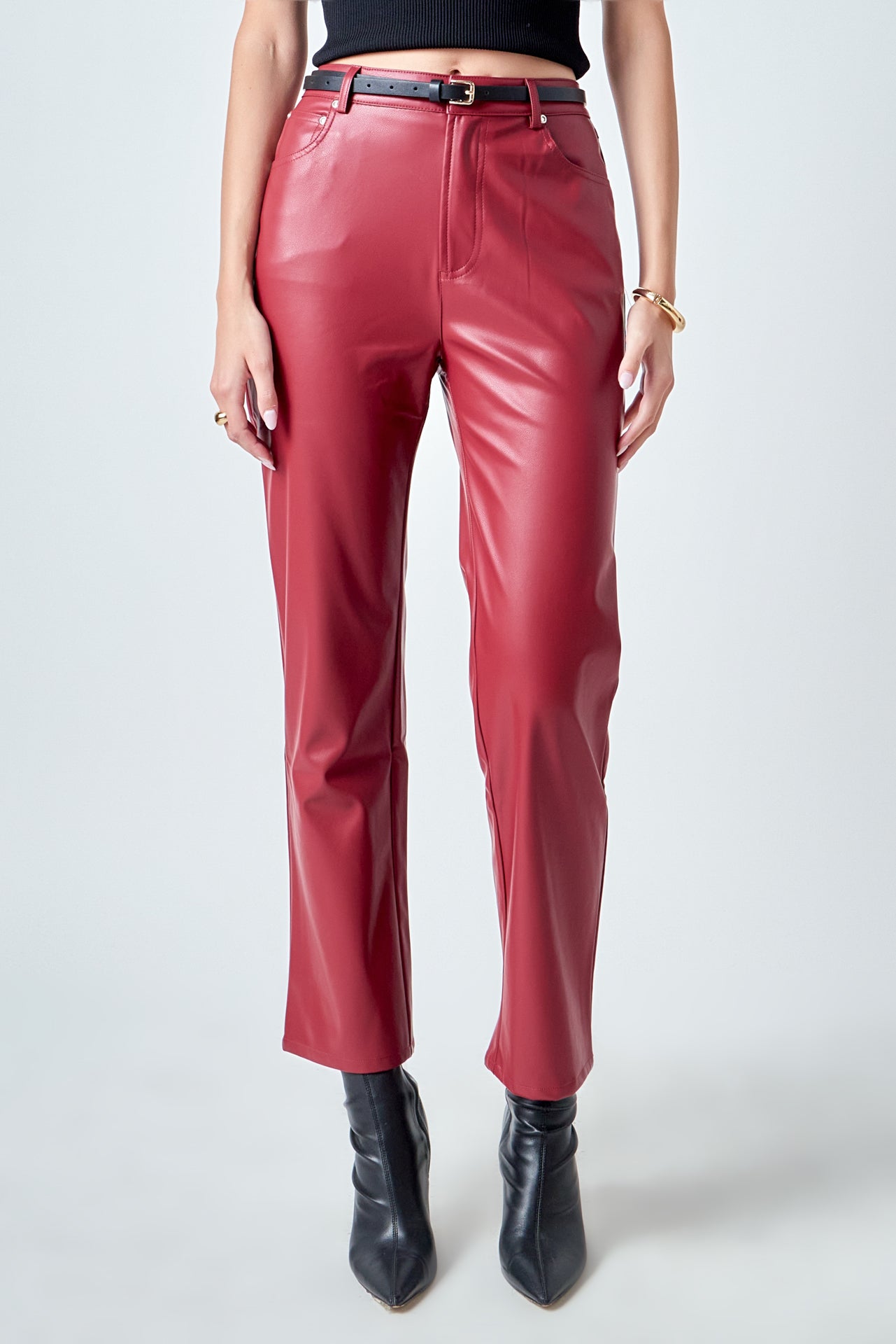 High-Waisted Faux Leather Pants
