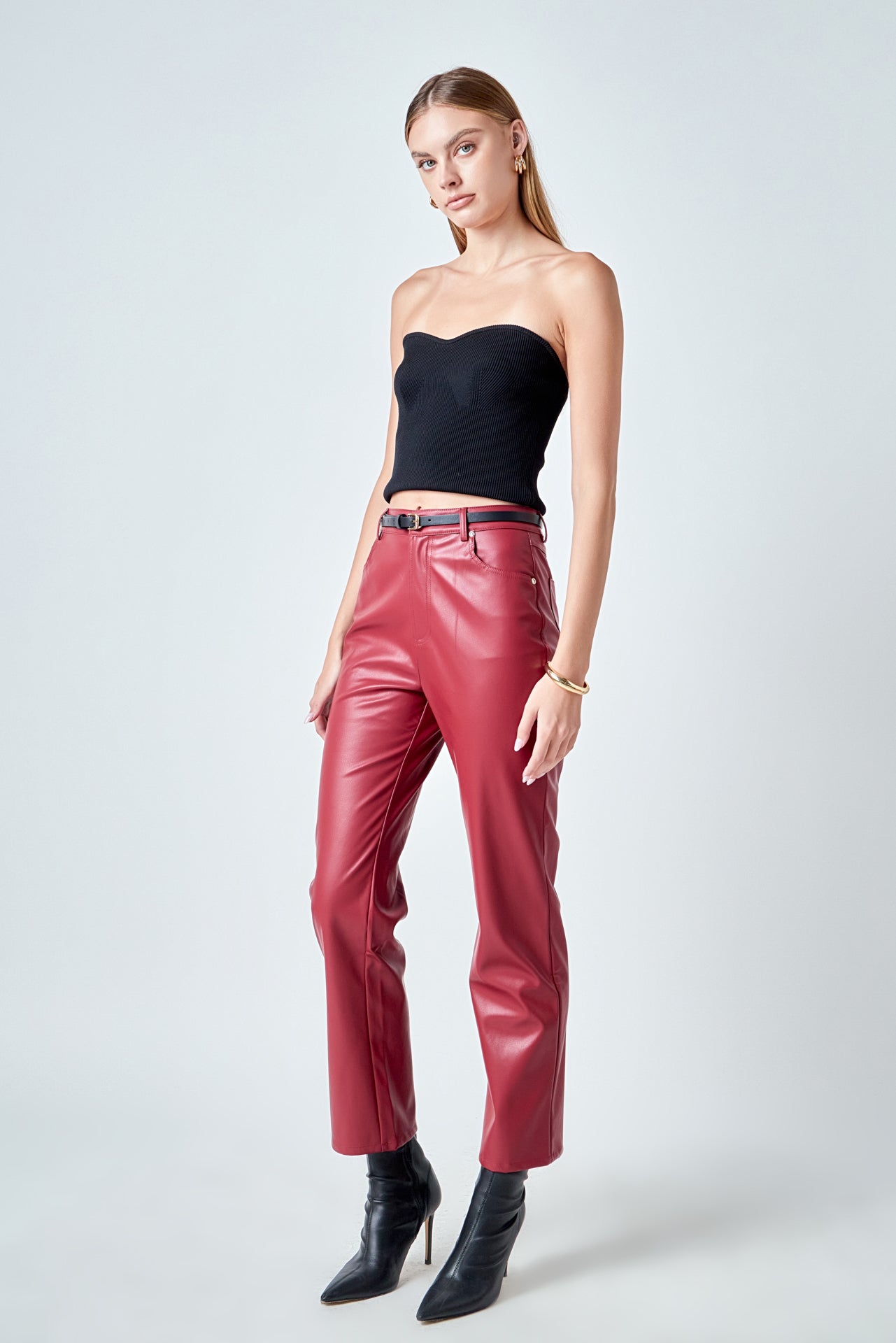 High-Waisted Faux Leather Pants