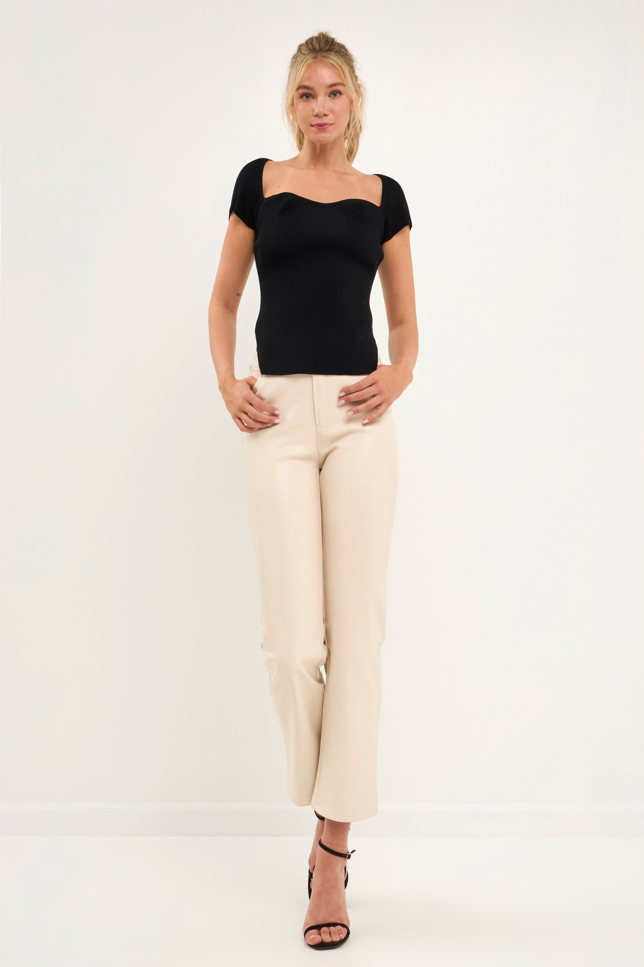 High-Waisted Faux Leather Pants