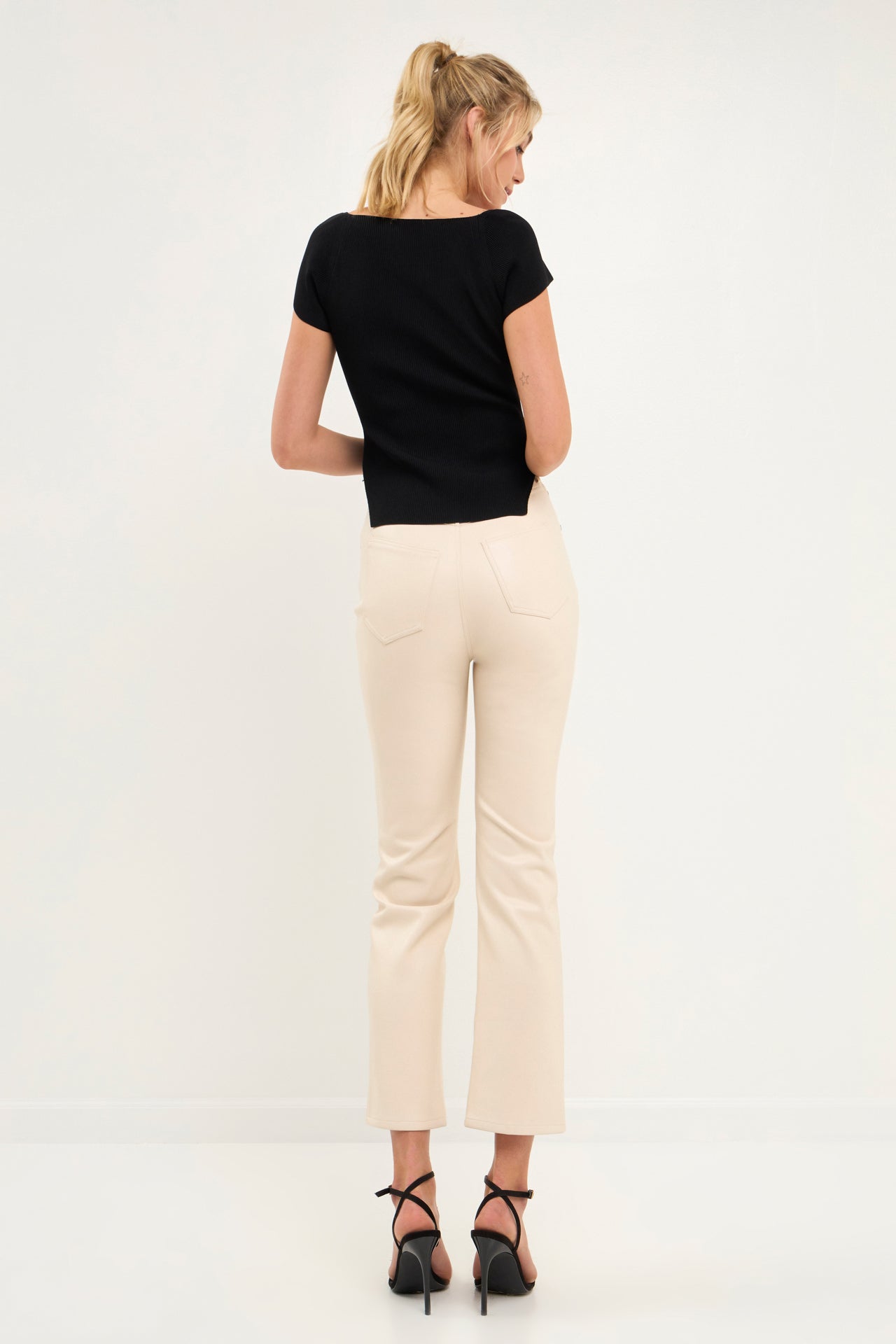 GREY LAB-High-Waisted Faux Leather Pants-PANTS available at Objectrare