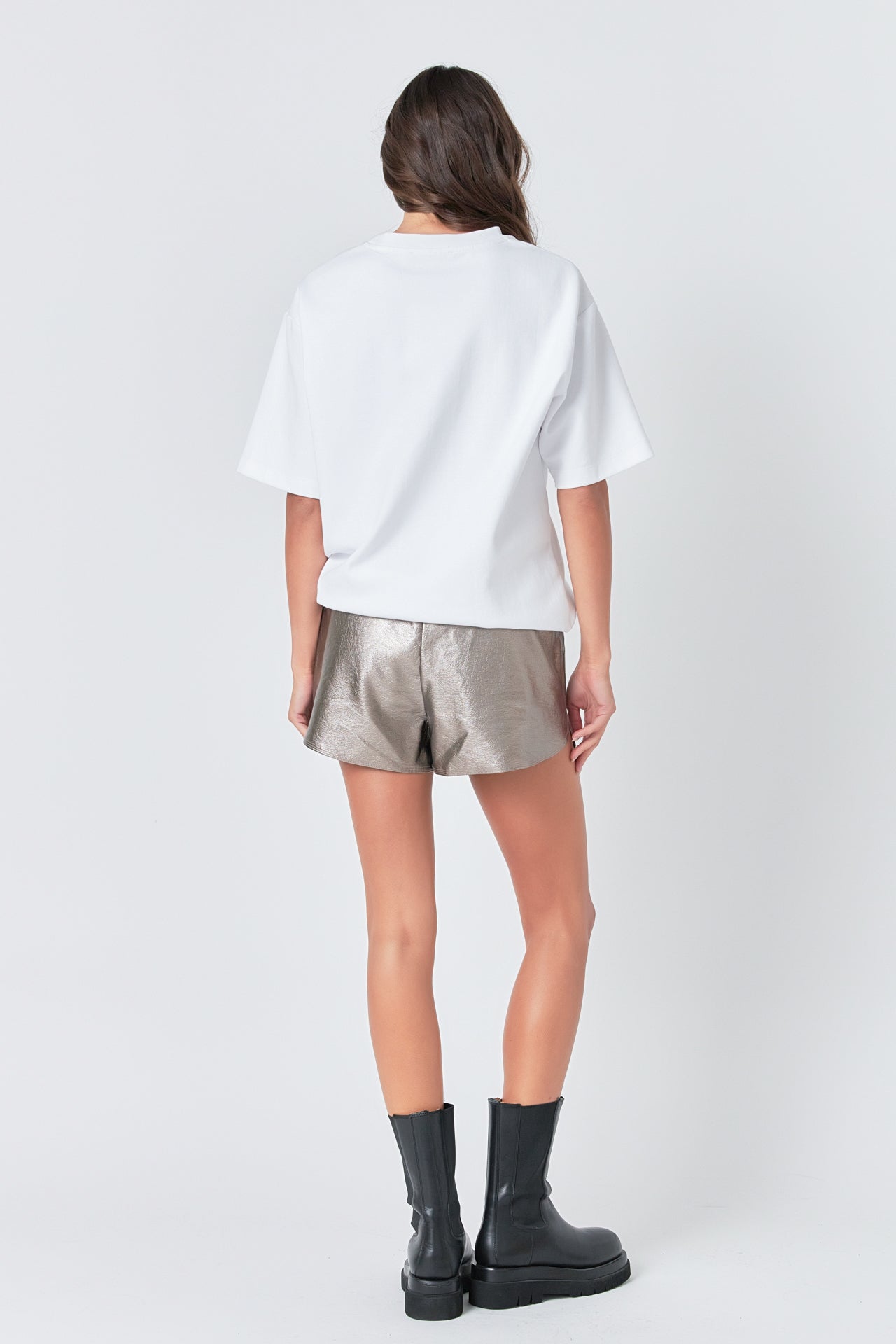 High-Waisted Faux Leather Shorts