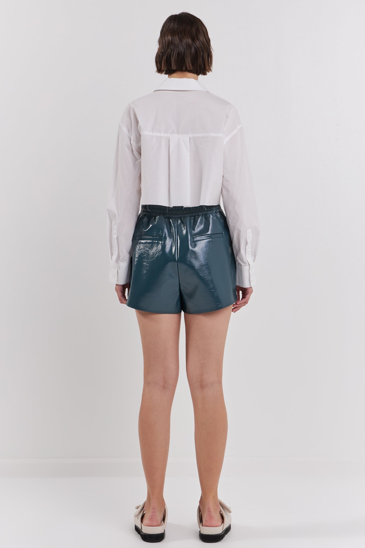 High-Waisted Faux Leather Shorts