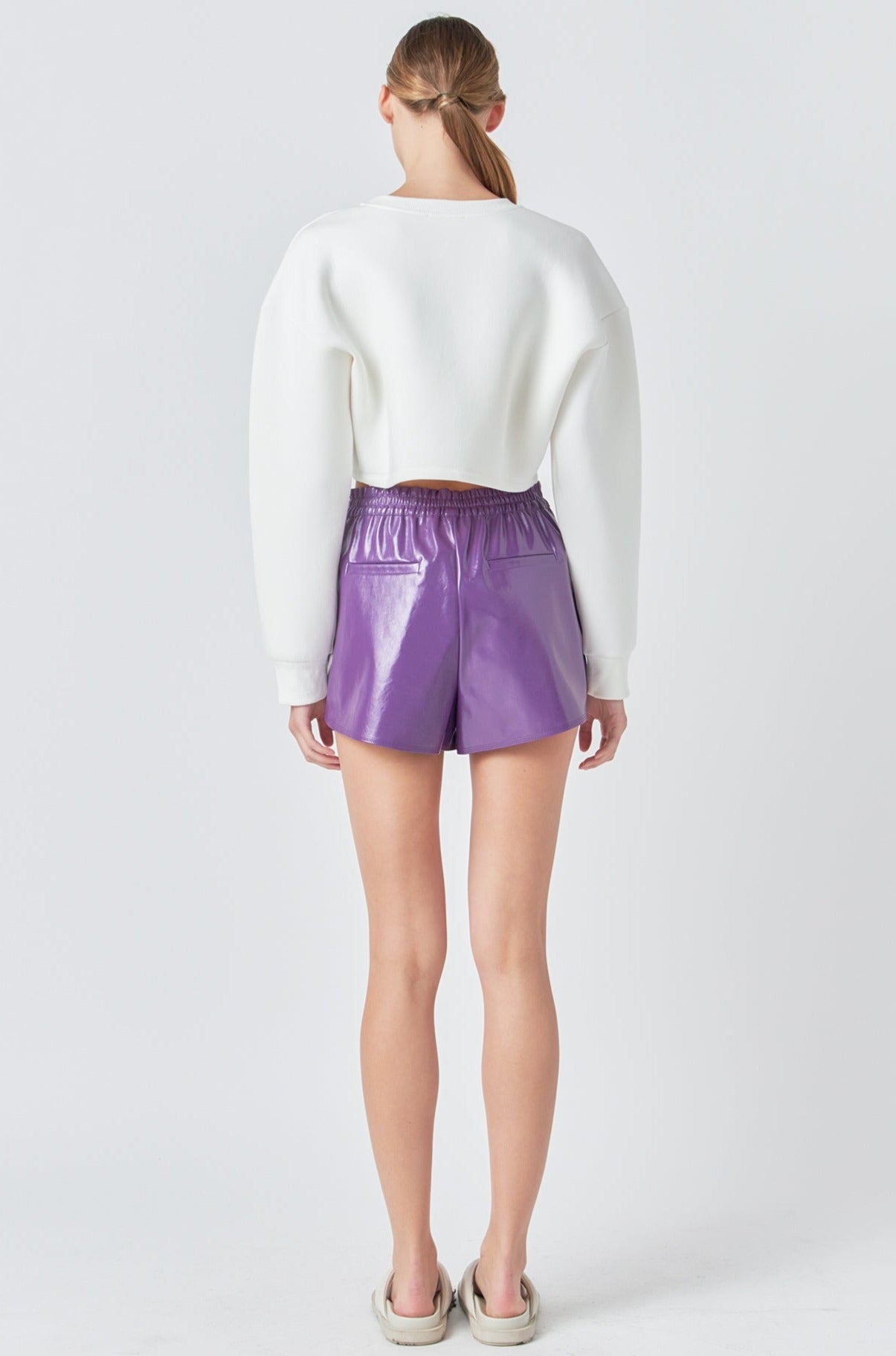 High-Waisted Faux Leather Shorts