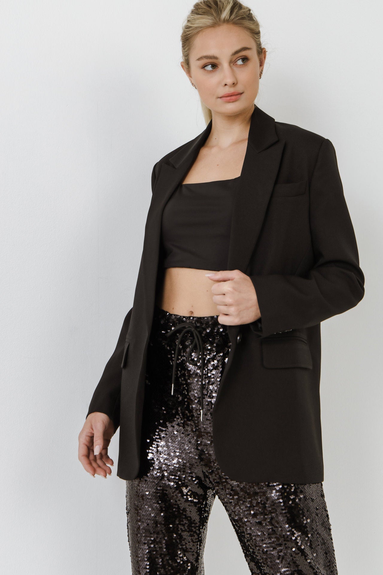 Relaxed Woven Blazer