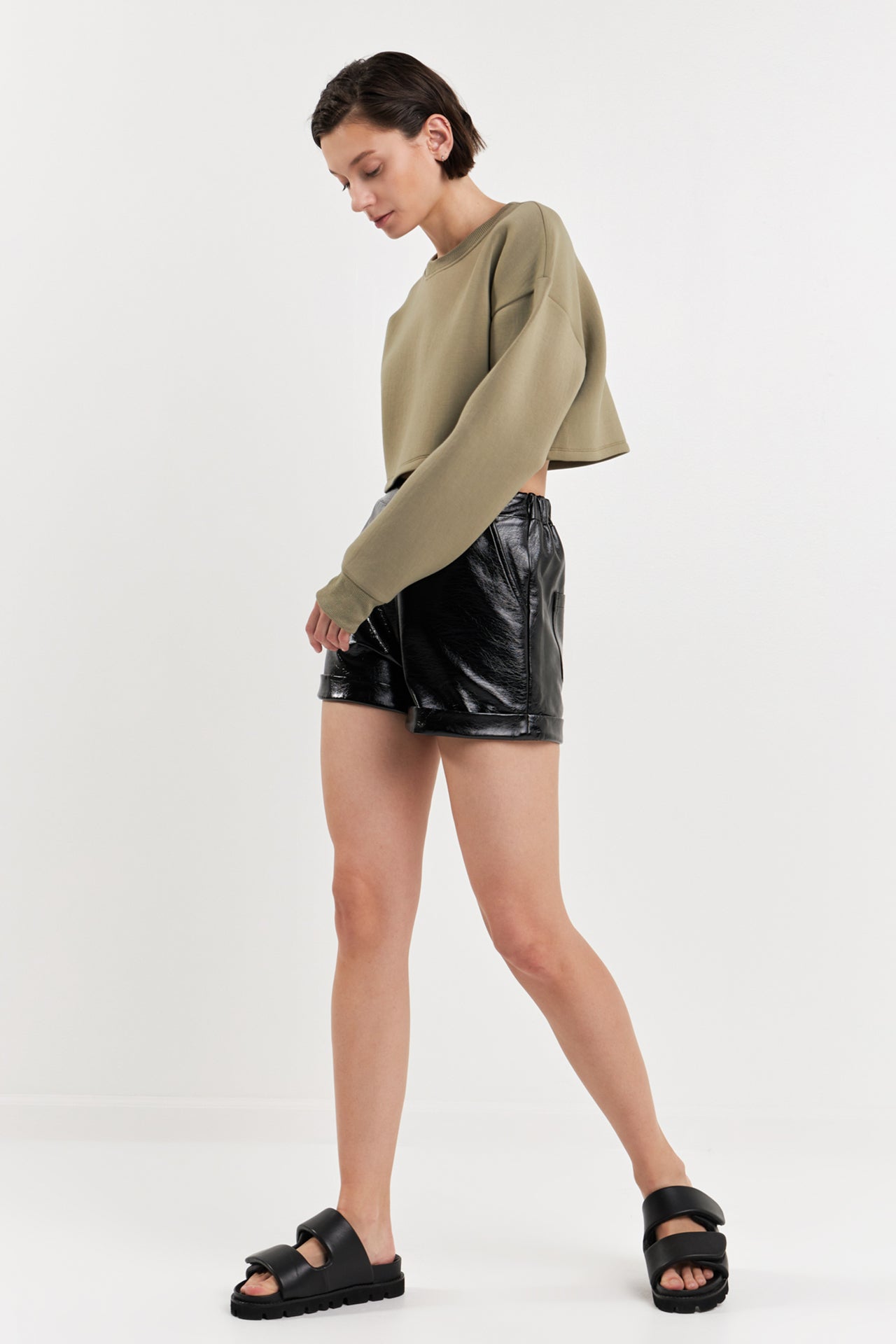 Shiny PU Shorts