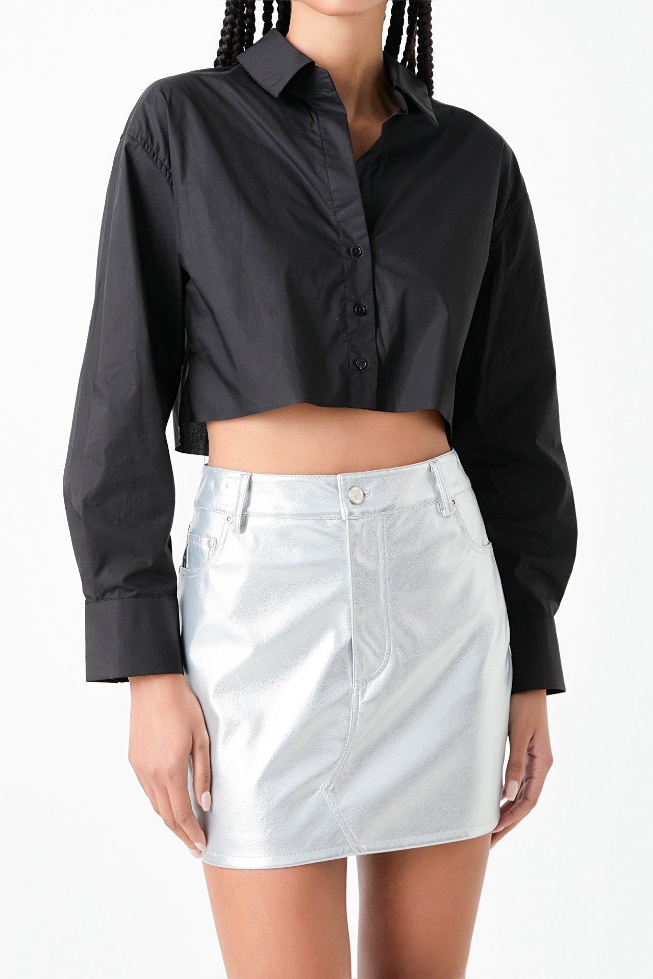 Raw Edge Cropped Shirts