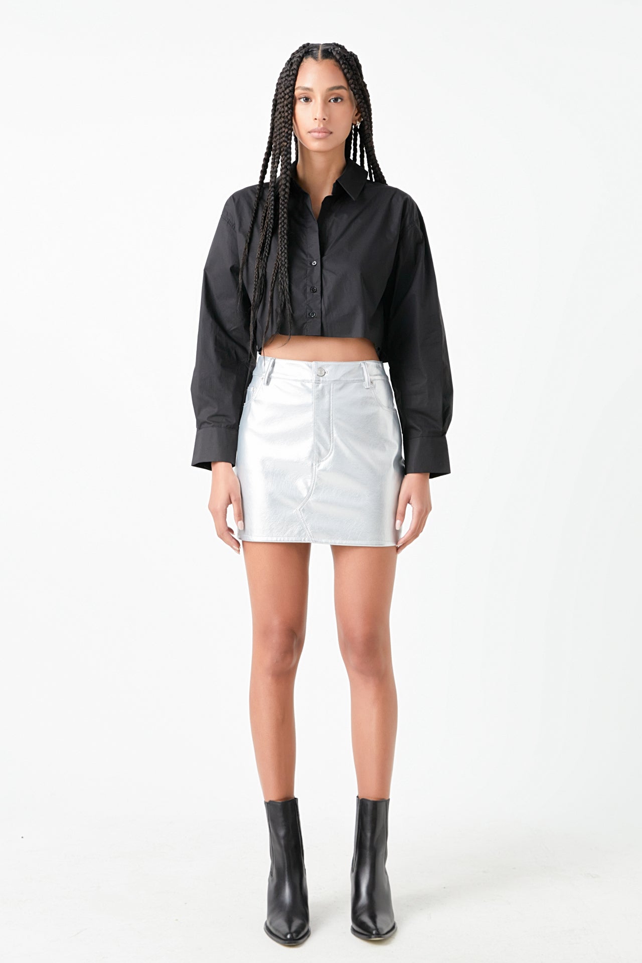 Raw Edge Cropped Shirts