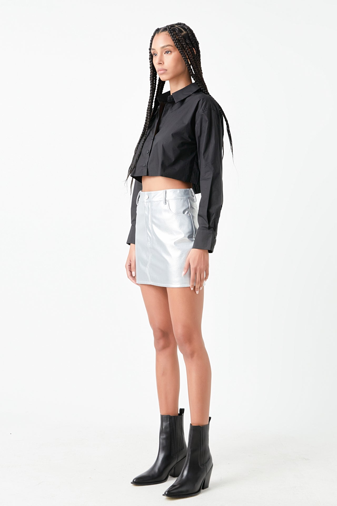 Raw Edge Cropped Shirts