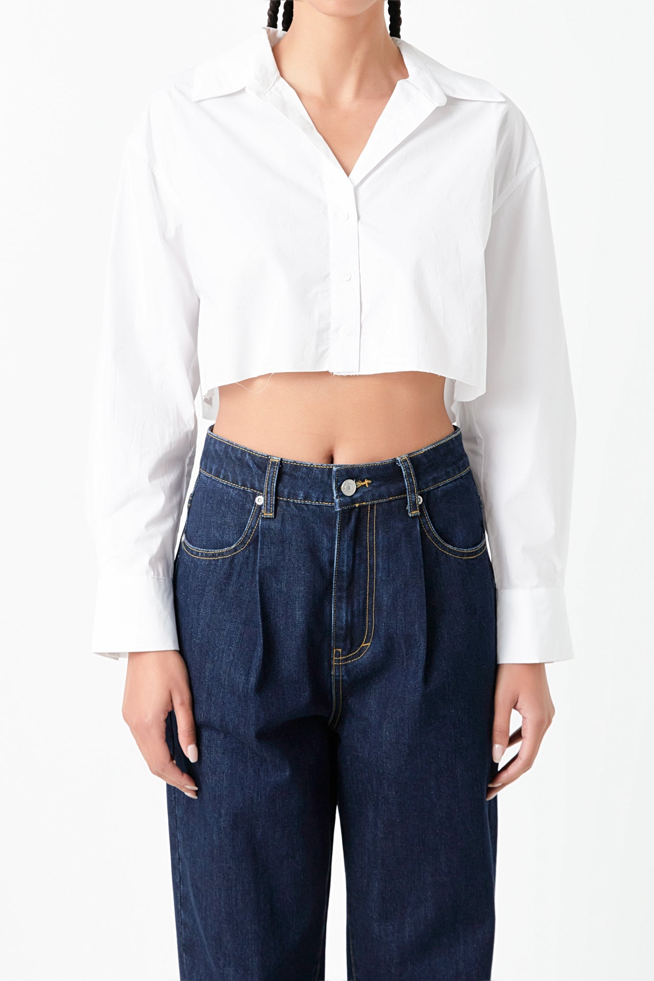 Raw Edge Cropped Shirts