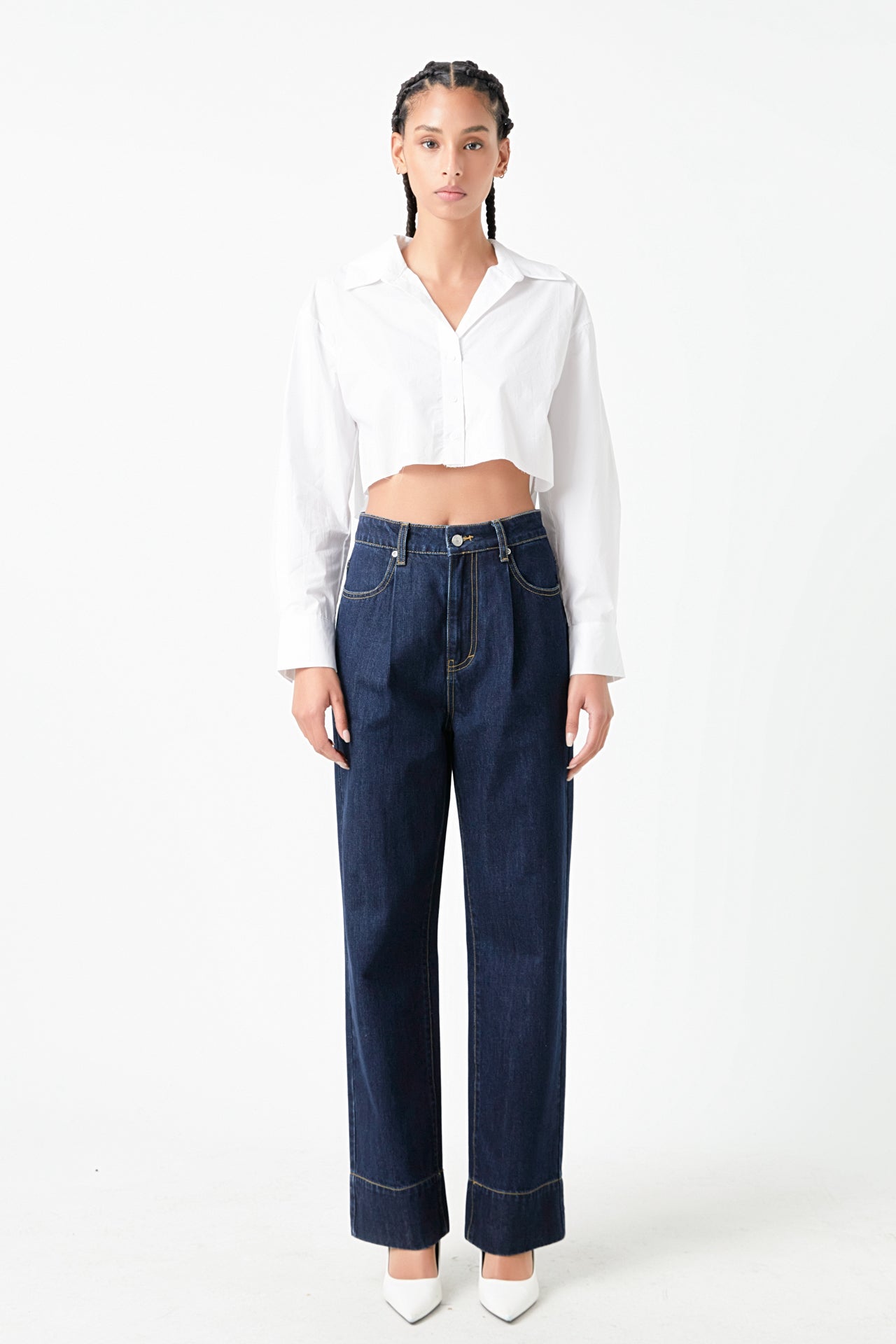 Raw Edge Cropped Shirts