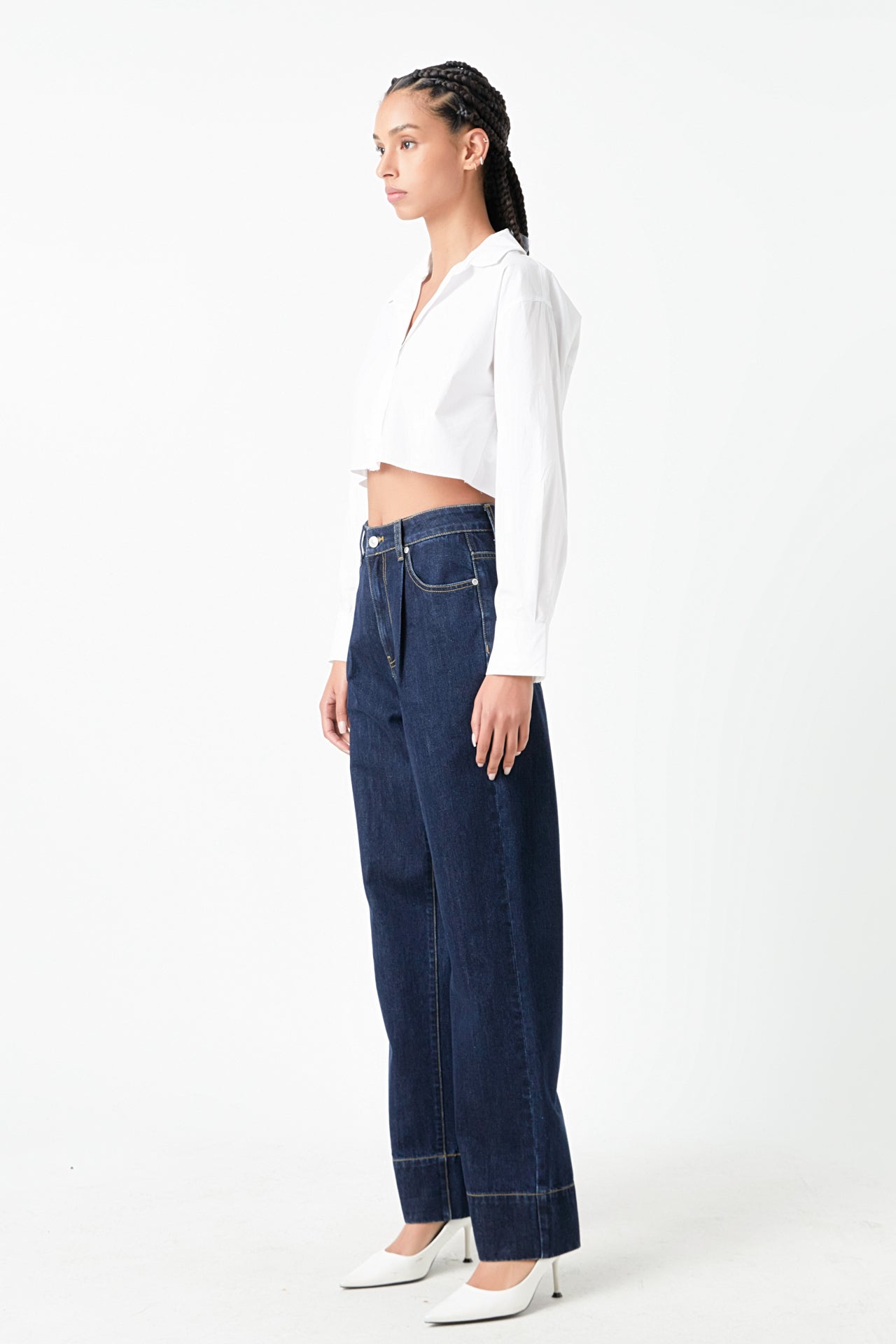 Raw Edge Cropped Shirts