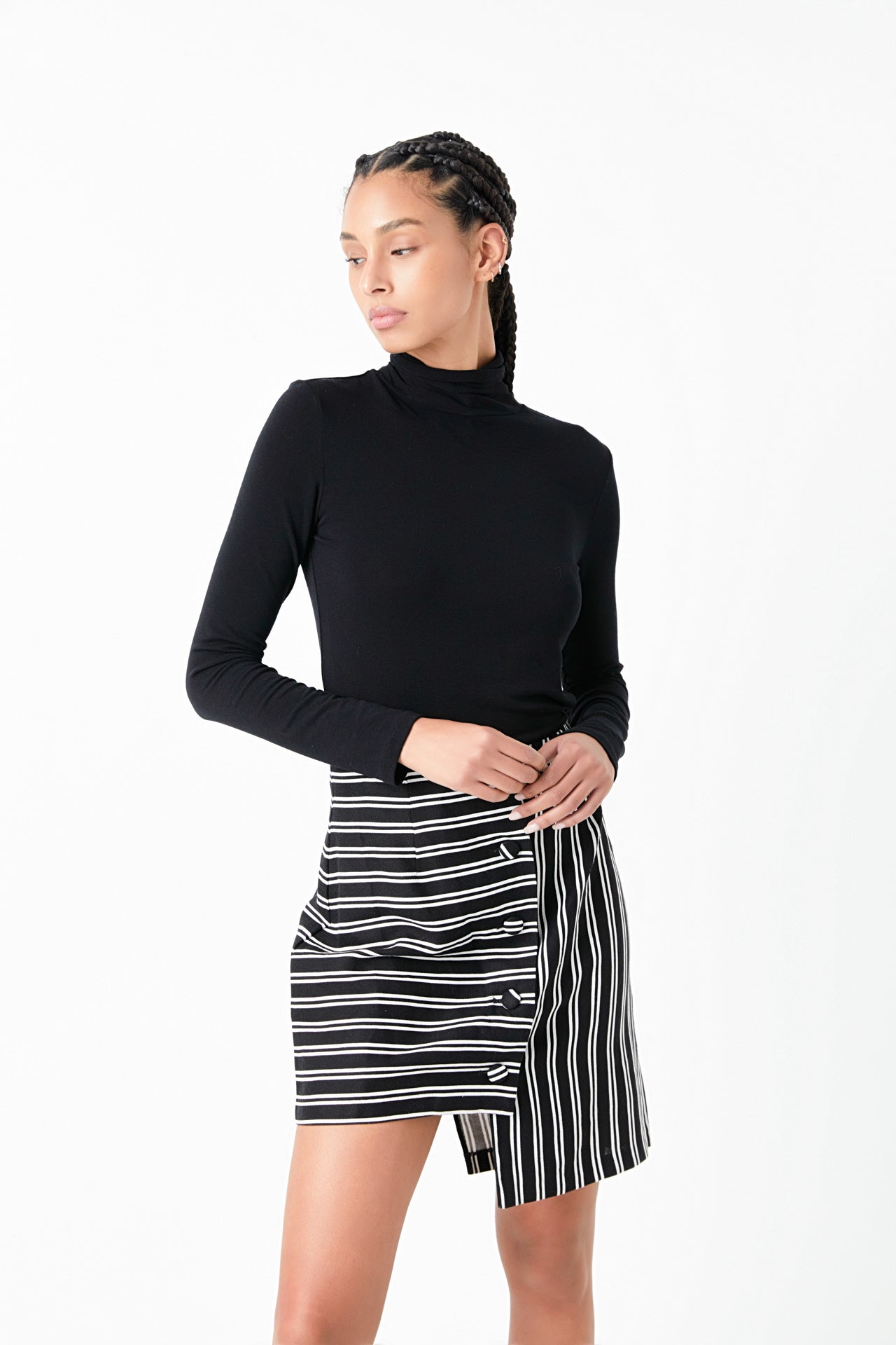 Striped Asymmetrical Skirt
