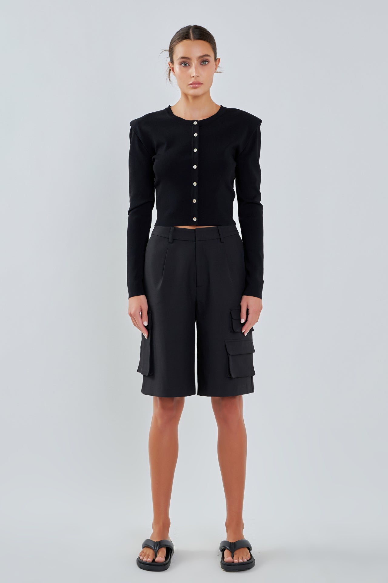 Shoulder Pad Cardigan