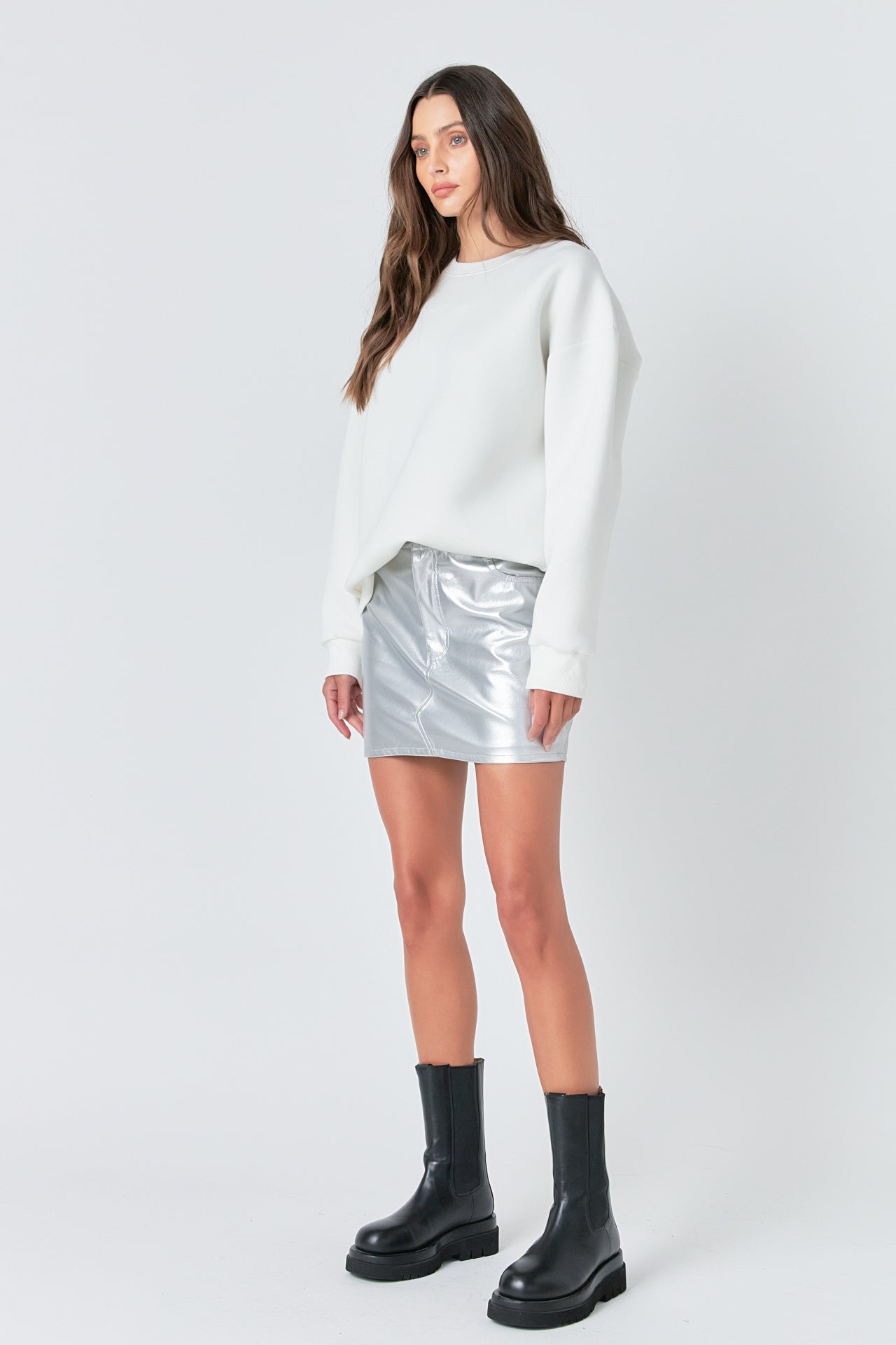 Faux Leather Mini Skirt