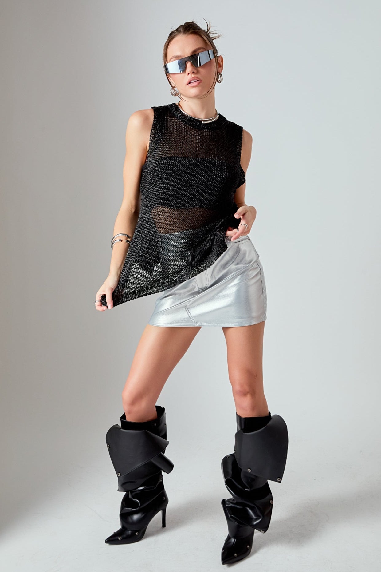 Faux Leather Mini Skirt