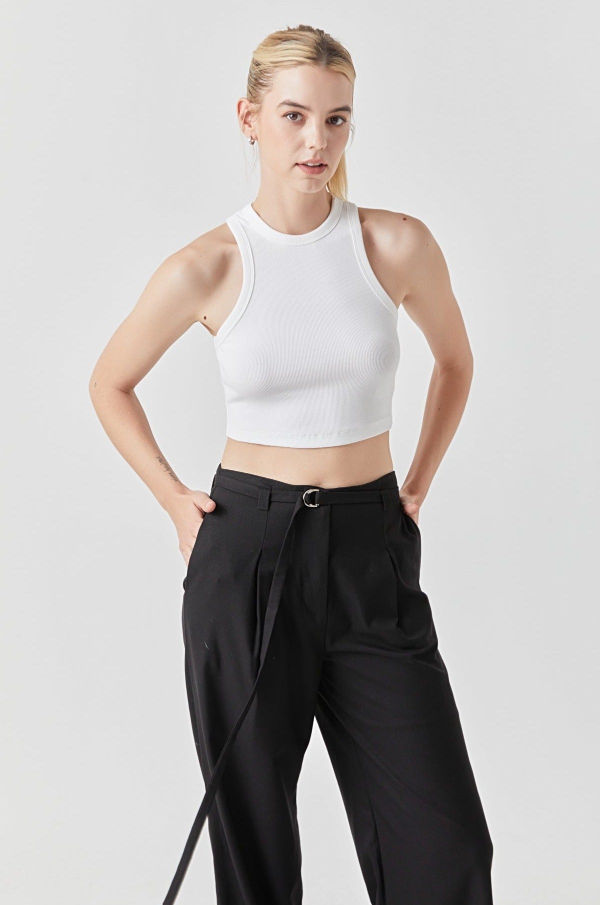 Cropped Racerback Tank