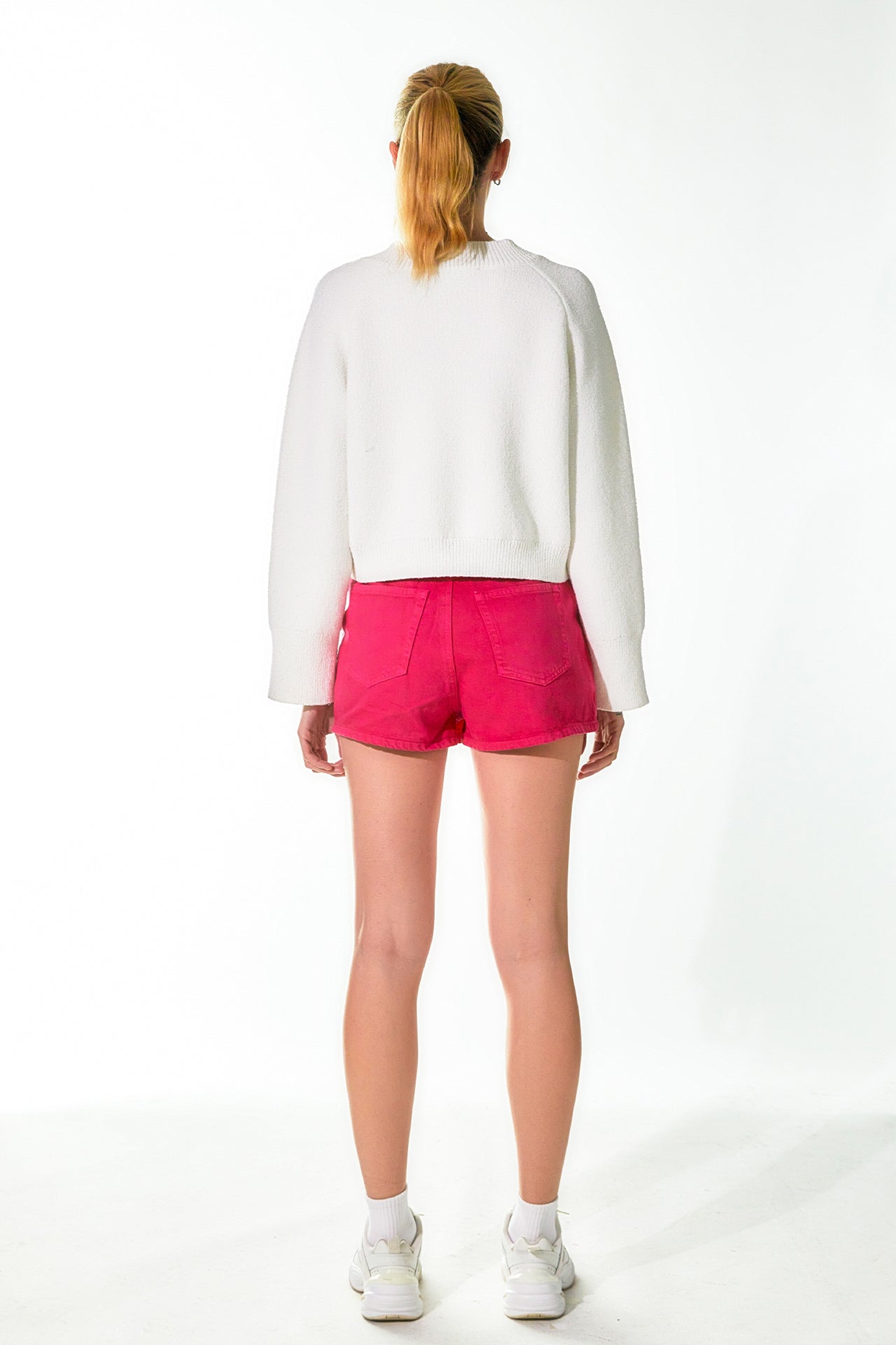 Cropped V-Neck Sweater