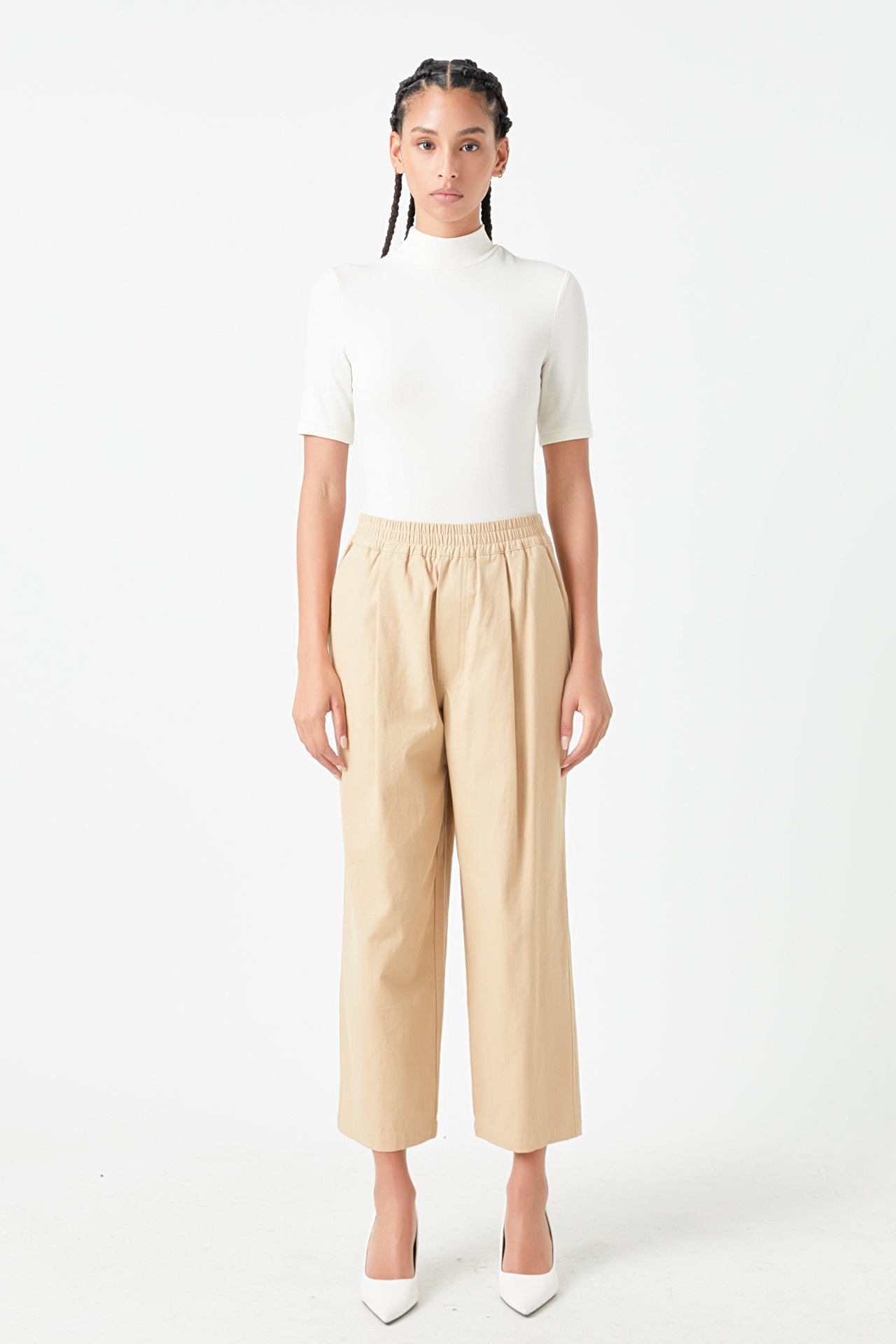 Wide Fit Cropped Pants