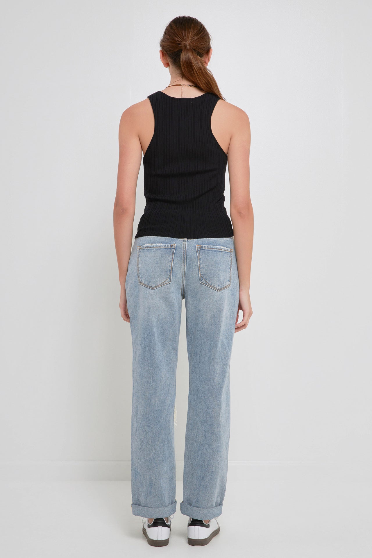Ribbed Racer Back Slick Tank