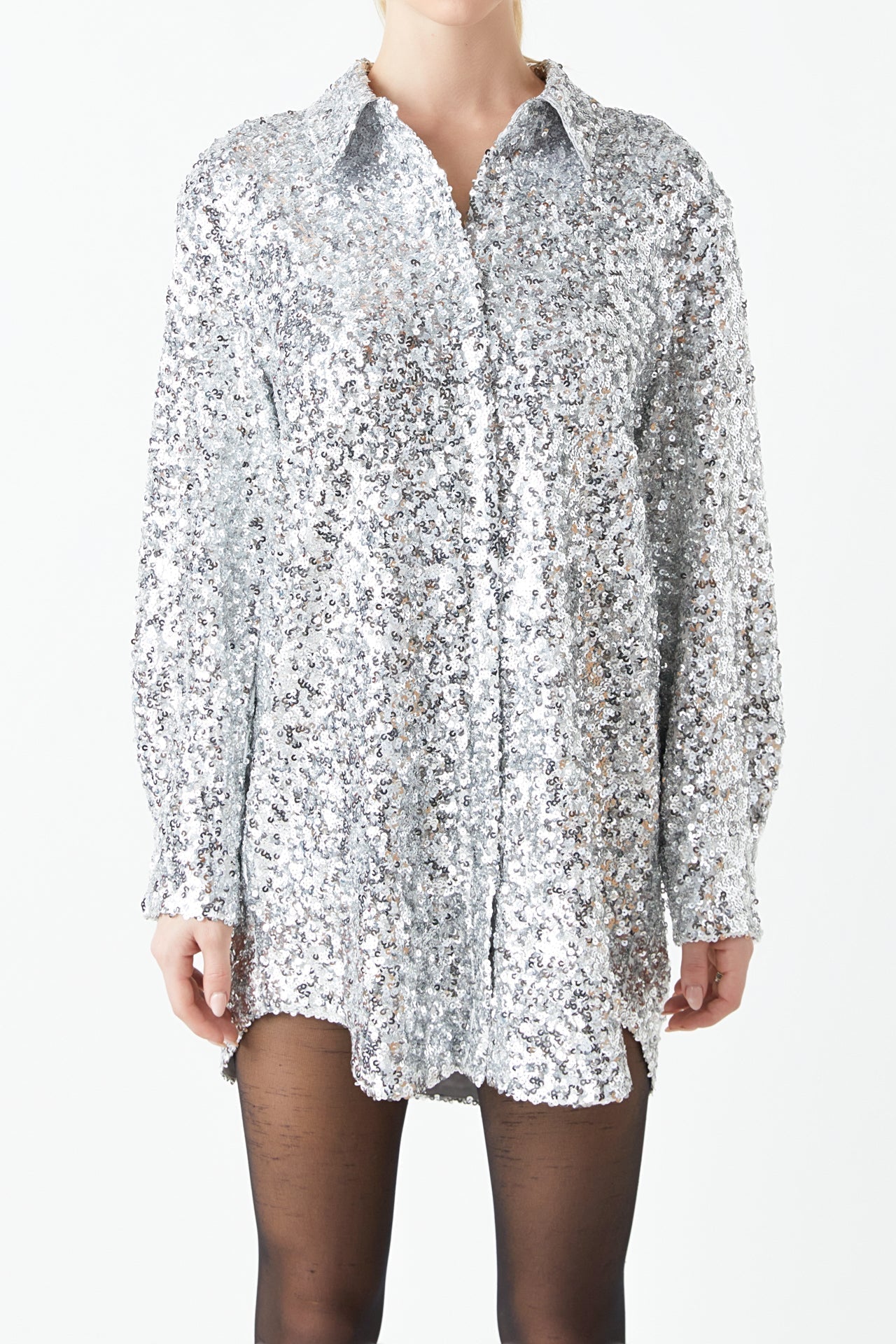 Sequin Shirt Dress