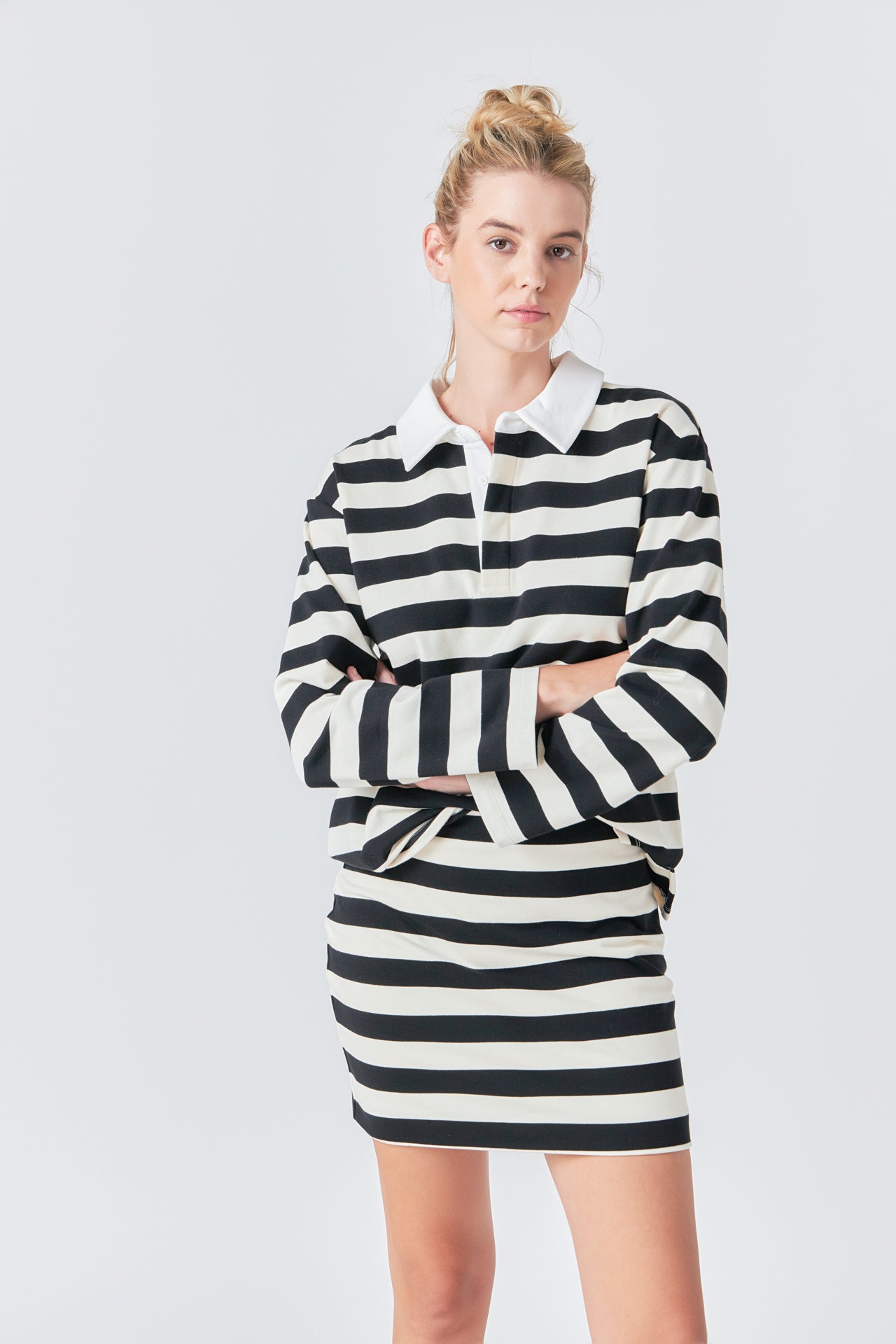 Stripe Collar Sweatshirt