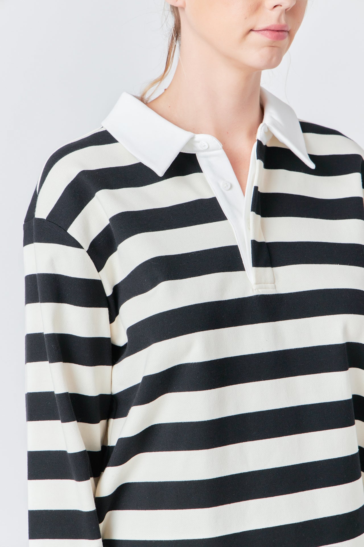 Stripe Collar Sweatshirt