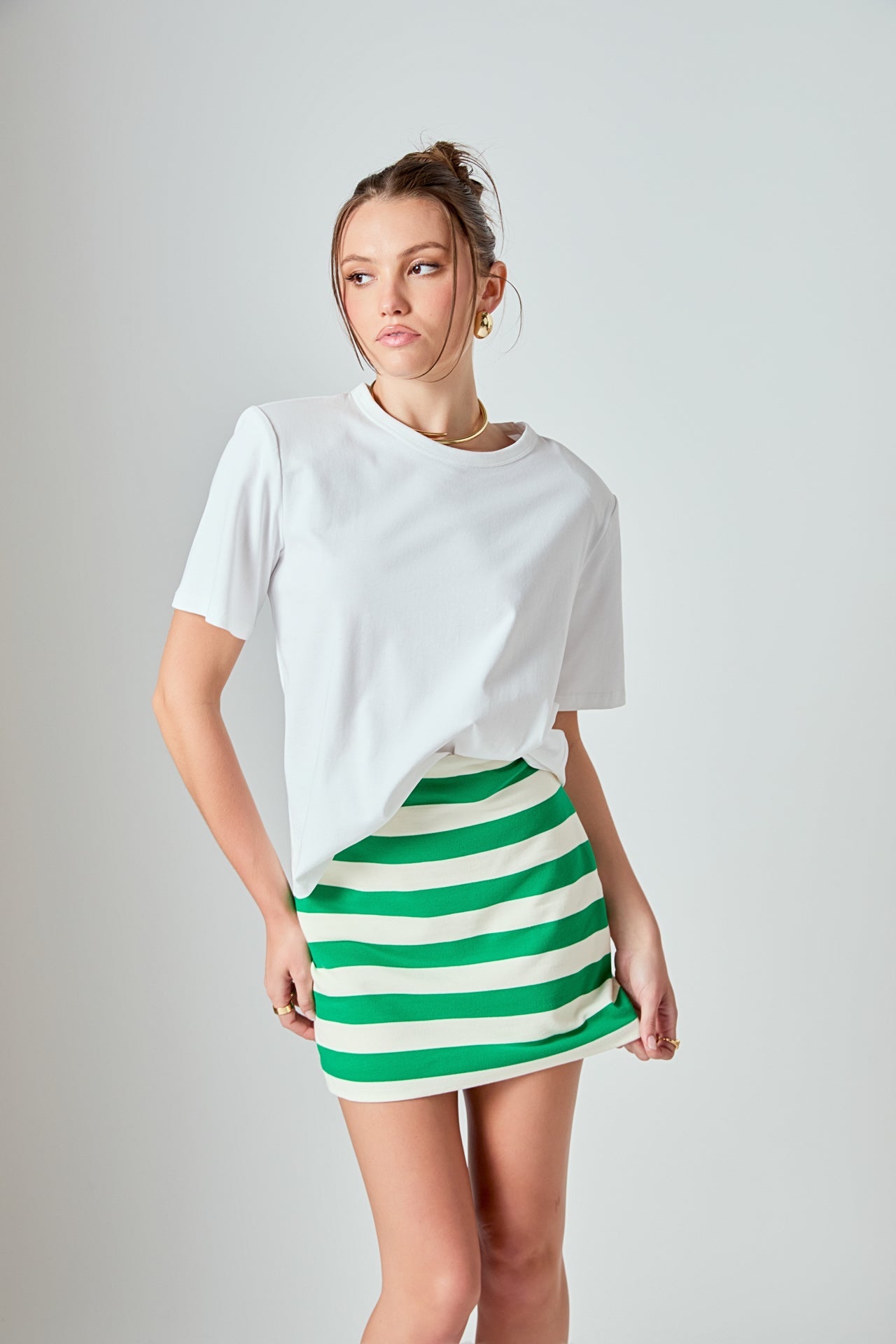 Stripe Terry Skirt