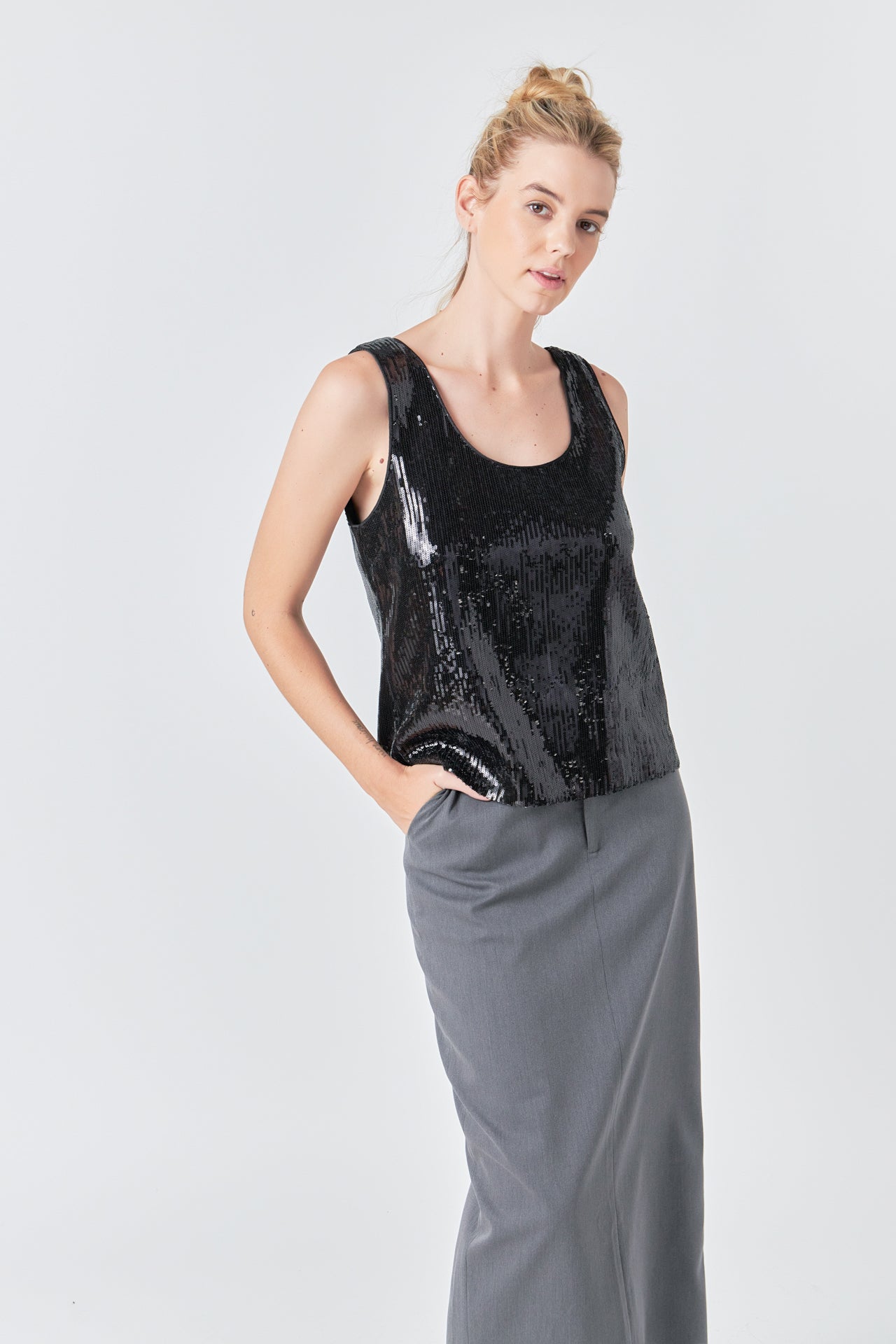 Sequin Sleeveless Top