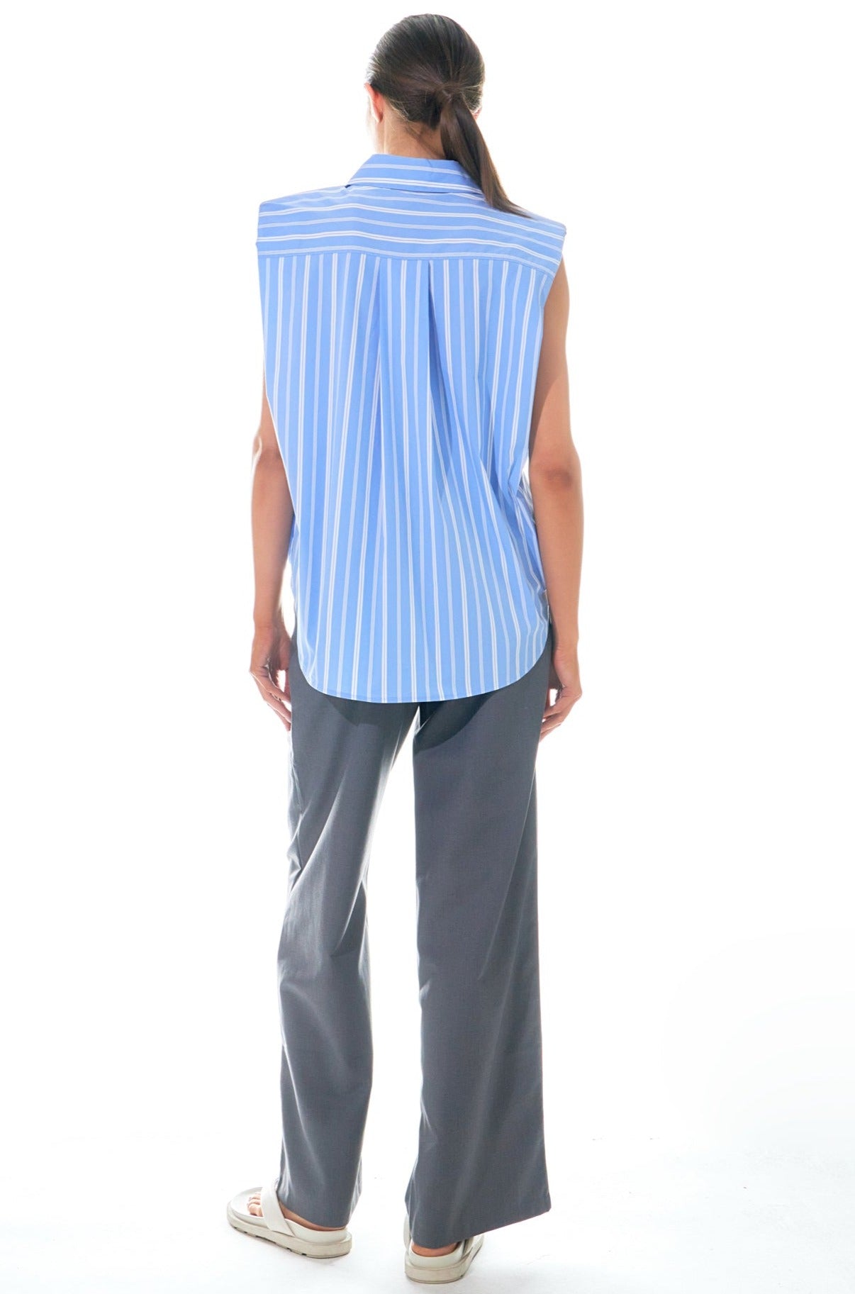 Stripe Power Shoulder Shirt