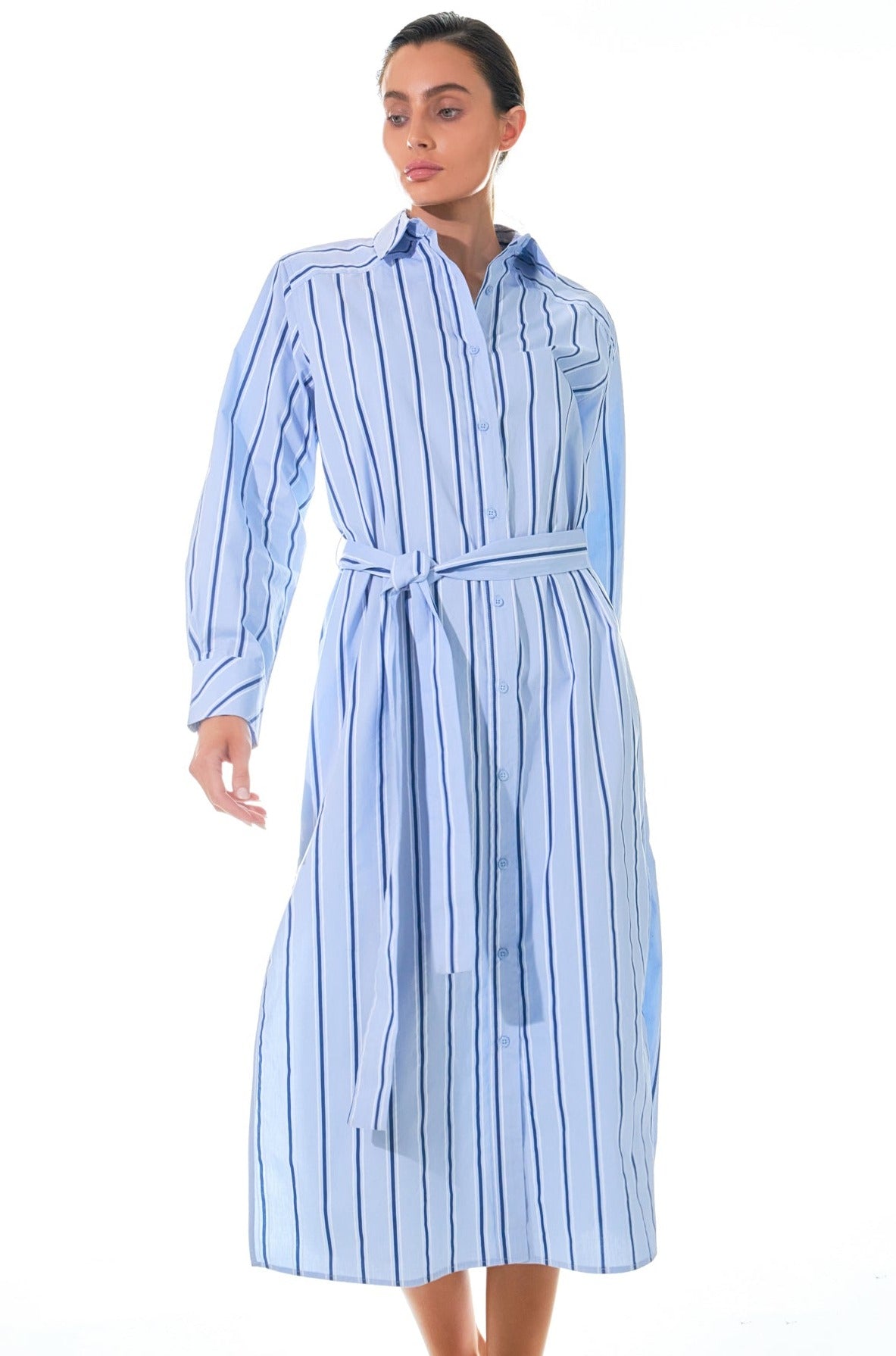 Striped Maxi Shirt Dress